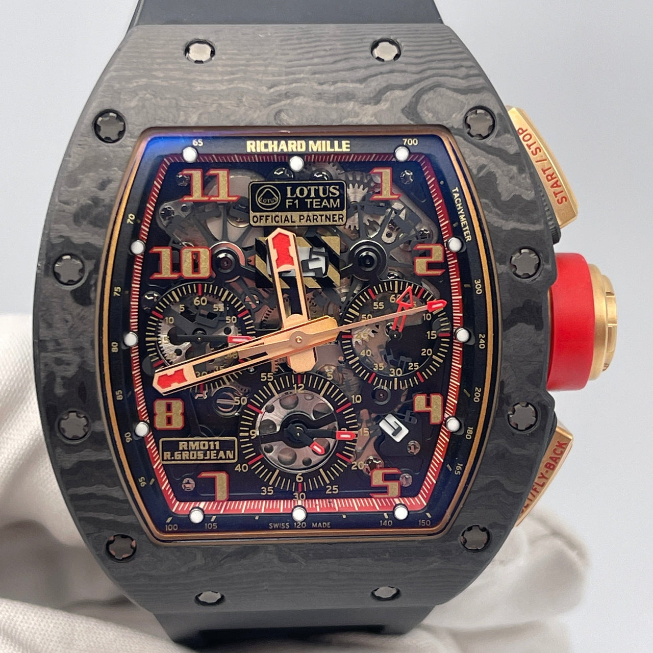 Luxury Watch Richard Mille Romain Grosjean "Lotus F1" Carbon NTPT RM011 Wrist Aficionado