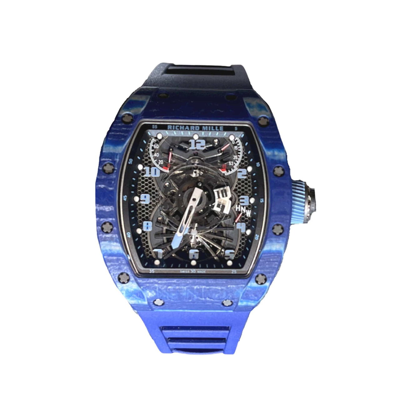 Luxury Watch Richard Mille Tourbillon Aerodyne Blue Quartz TPT RM022 Wrist Aficionado