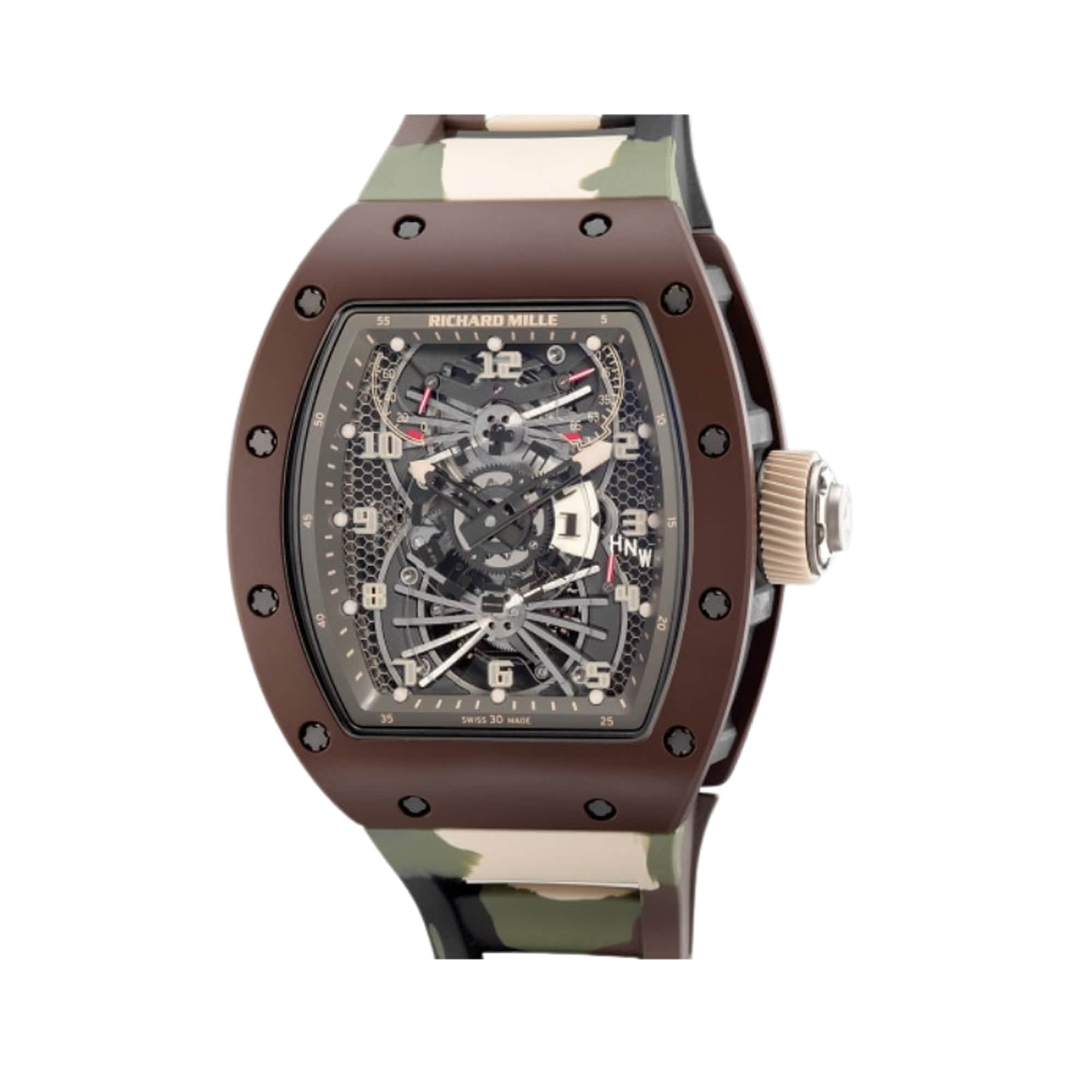 Luxury Watch Richard Mille Tourbillon Aerodyne Brown Ceramic RM022 Wrist Aficionado