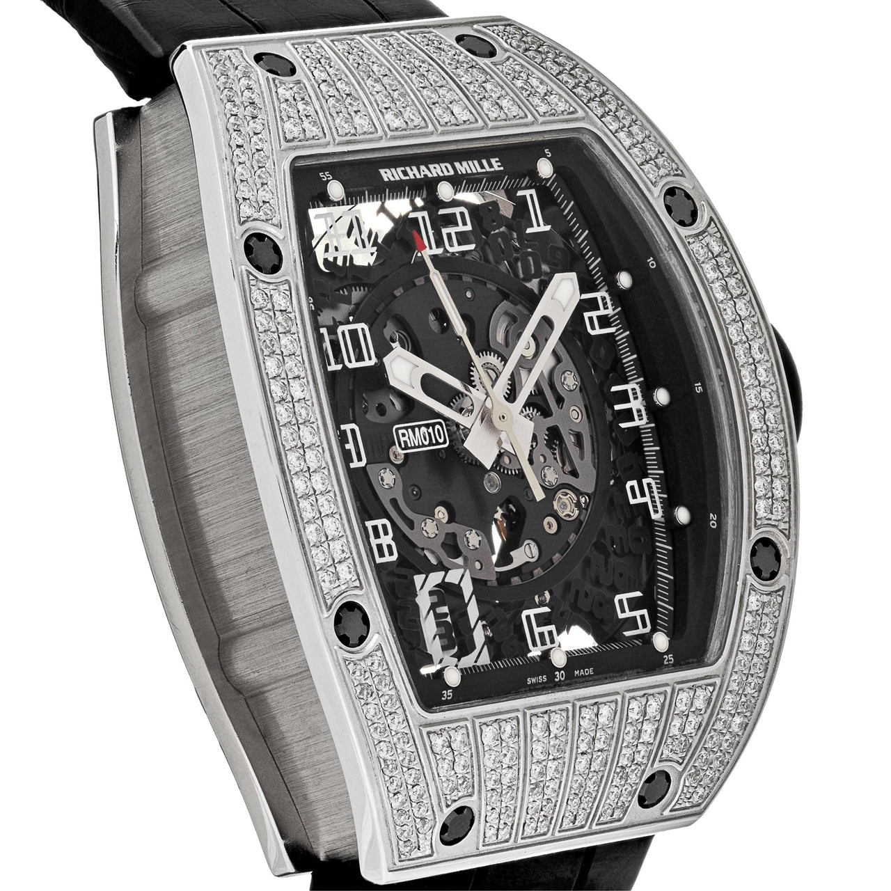 Luxury Watch Richard Mille White Gold Diamond Set RM010 Wrist Aficionado
