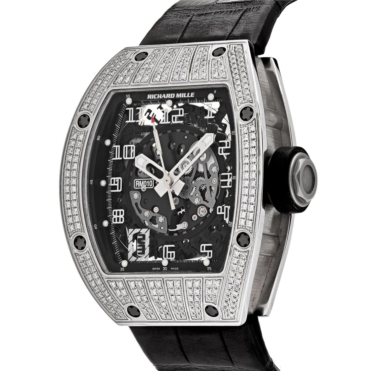 Luxury Watch Richard Mille White Gold Diamond Set RM010 Wrist Aficionado