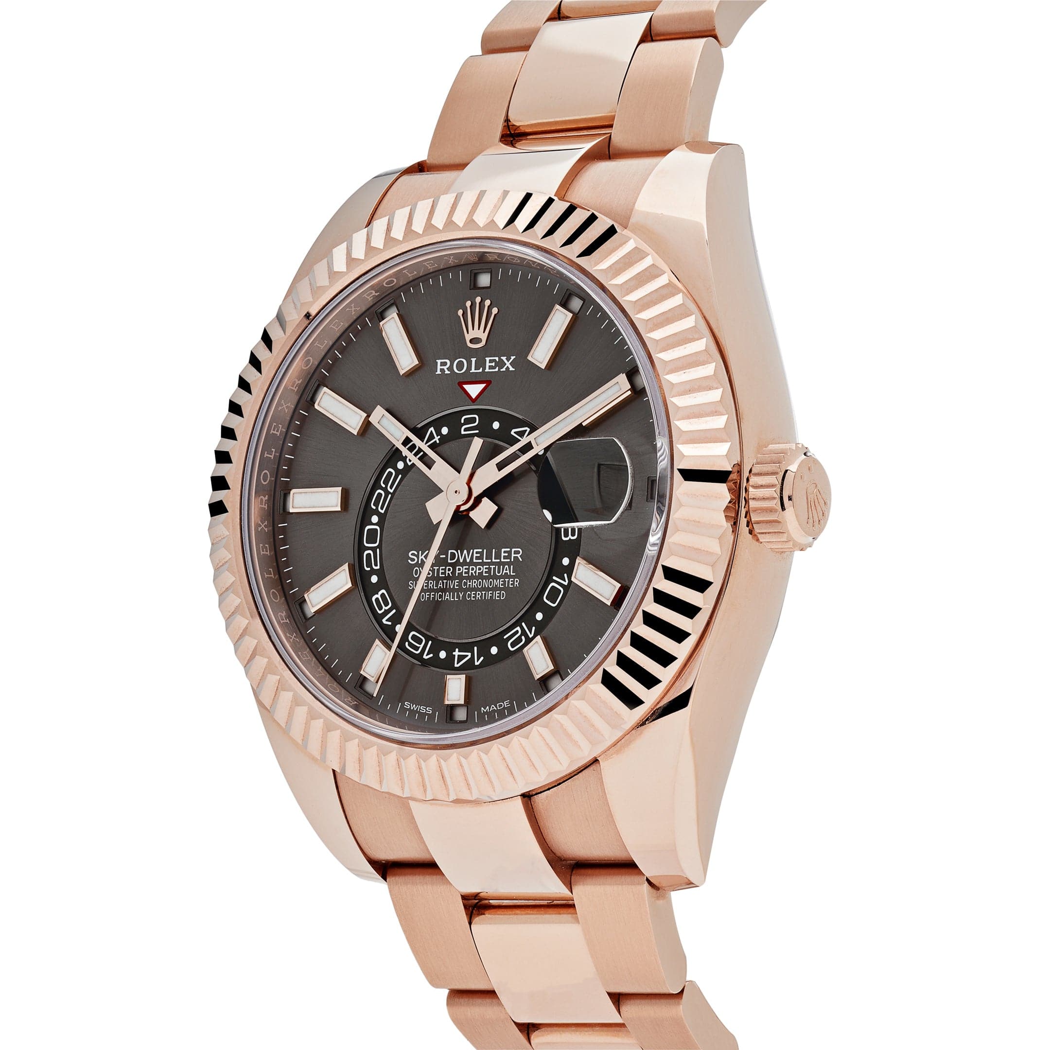 ロディ Rolex Sky-Dweller 326935 Rose Gold Rhodium Slate Grey Dial (2022