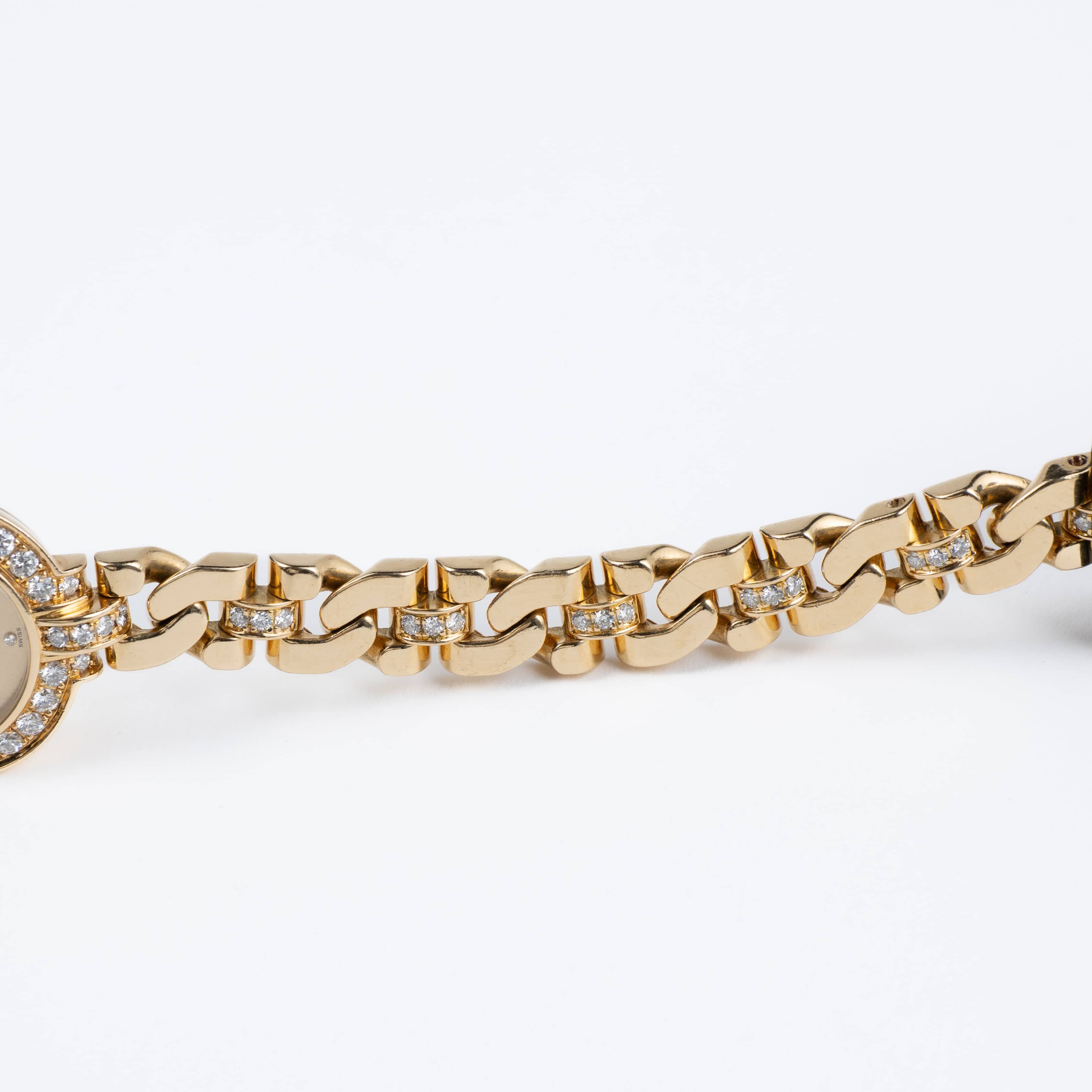 Rolex Cellini 2435 'Ladies' Yellow Gold Champagne Diamond Dial Diamond Bezel