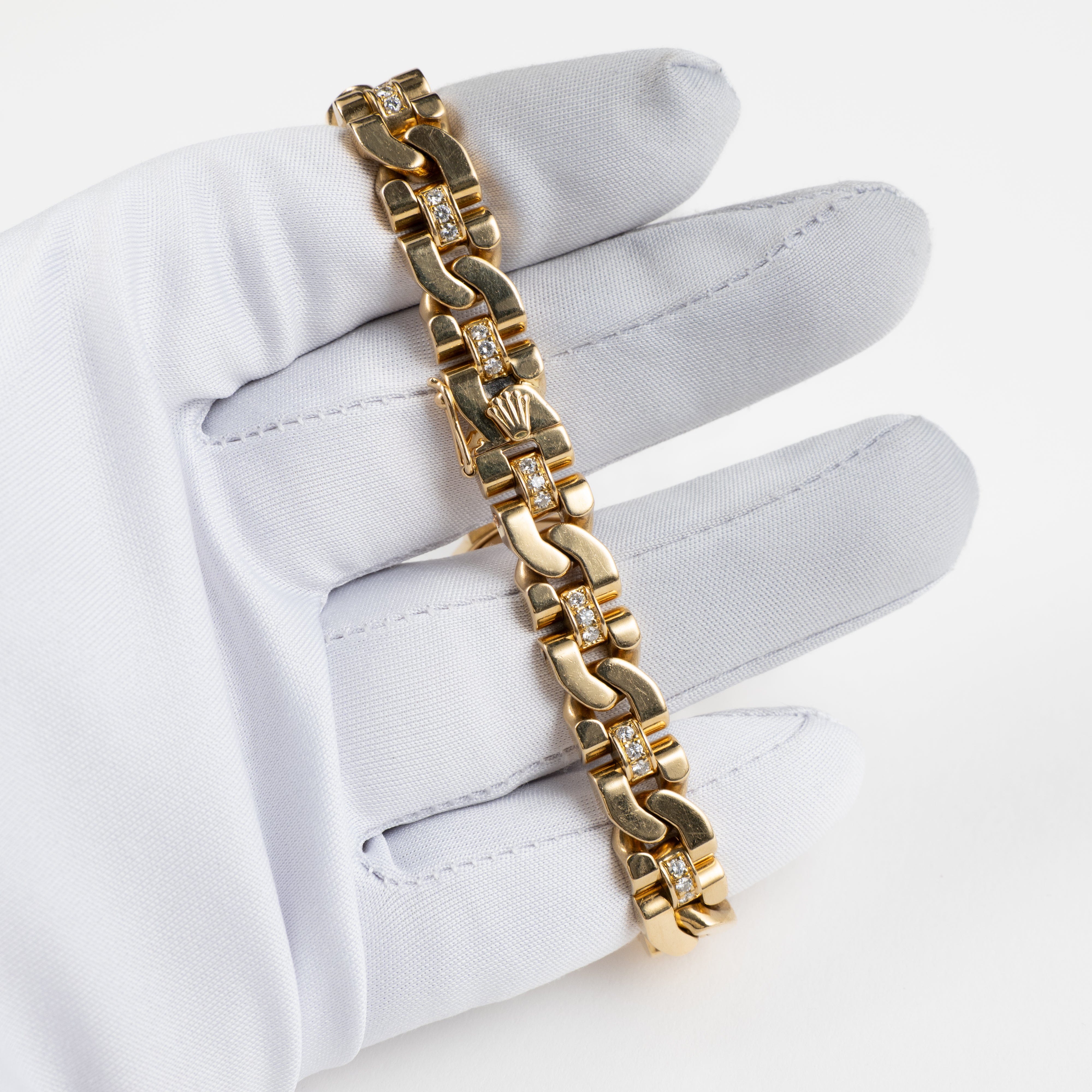 Rolex Cellini 2435 'Ladies' Yellow Gold Champagne Diamond Dial Diamond Bezel