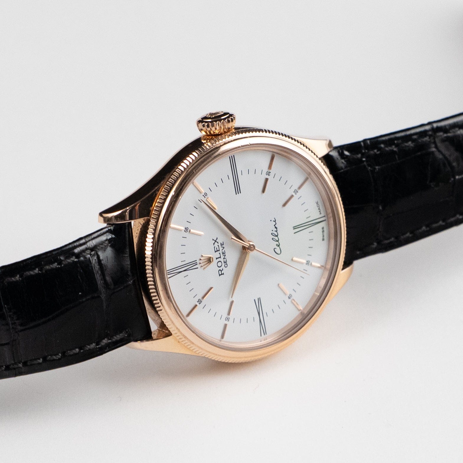 Rolex Cellini Time 50505-0021 Rose Gold White Dial