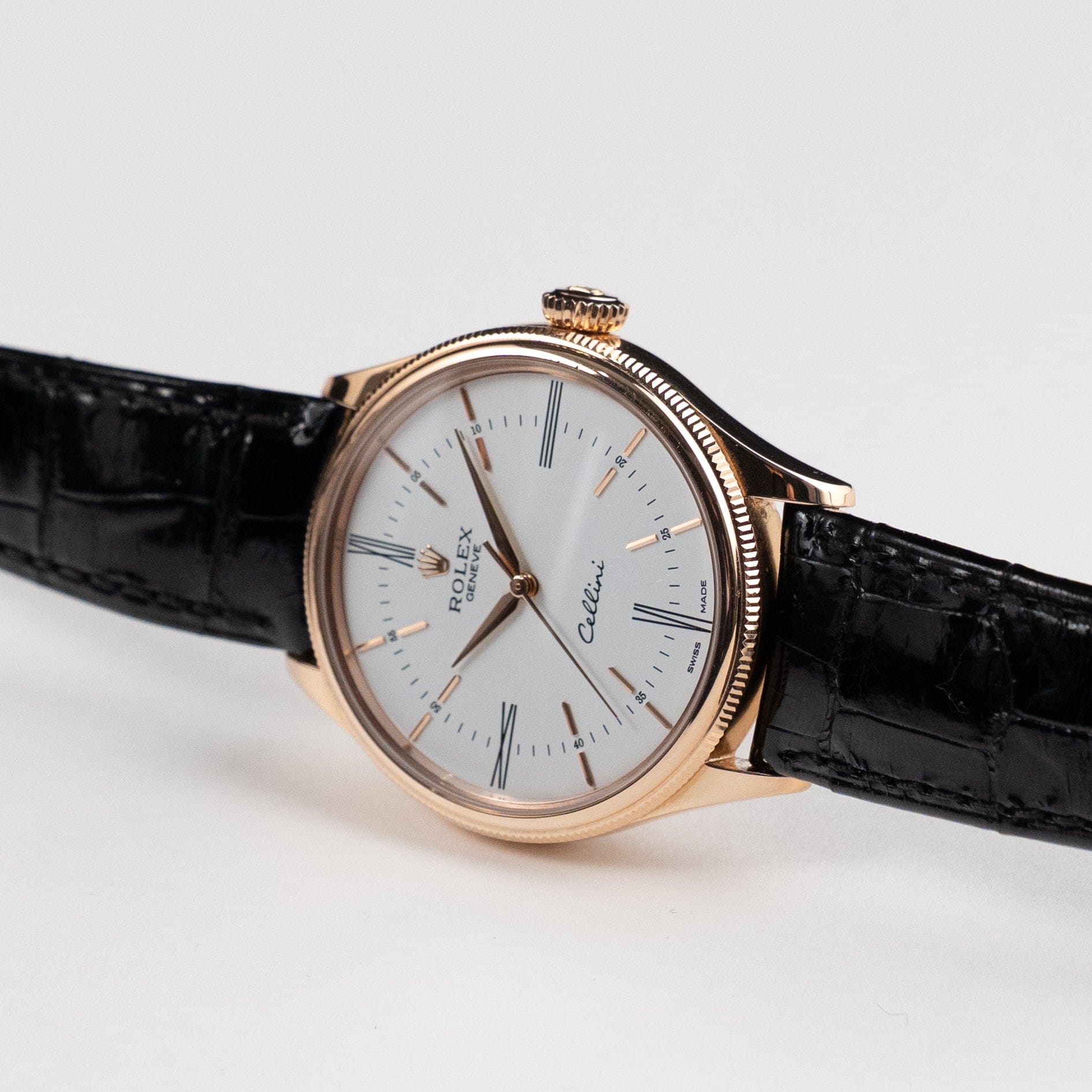 Rolex Cellini Time 50505-0021 Rose Gold White Dial