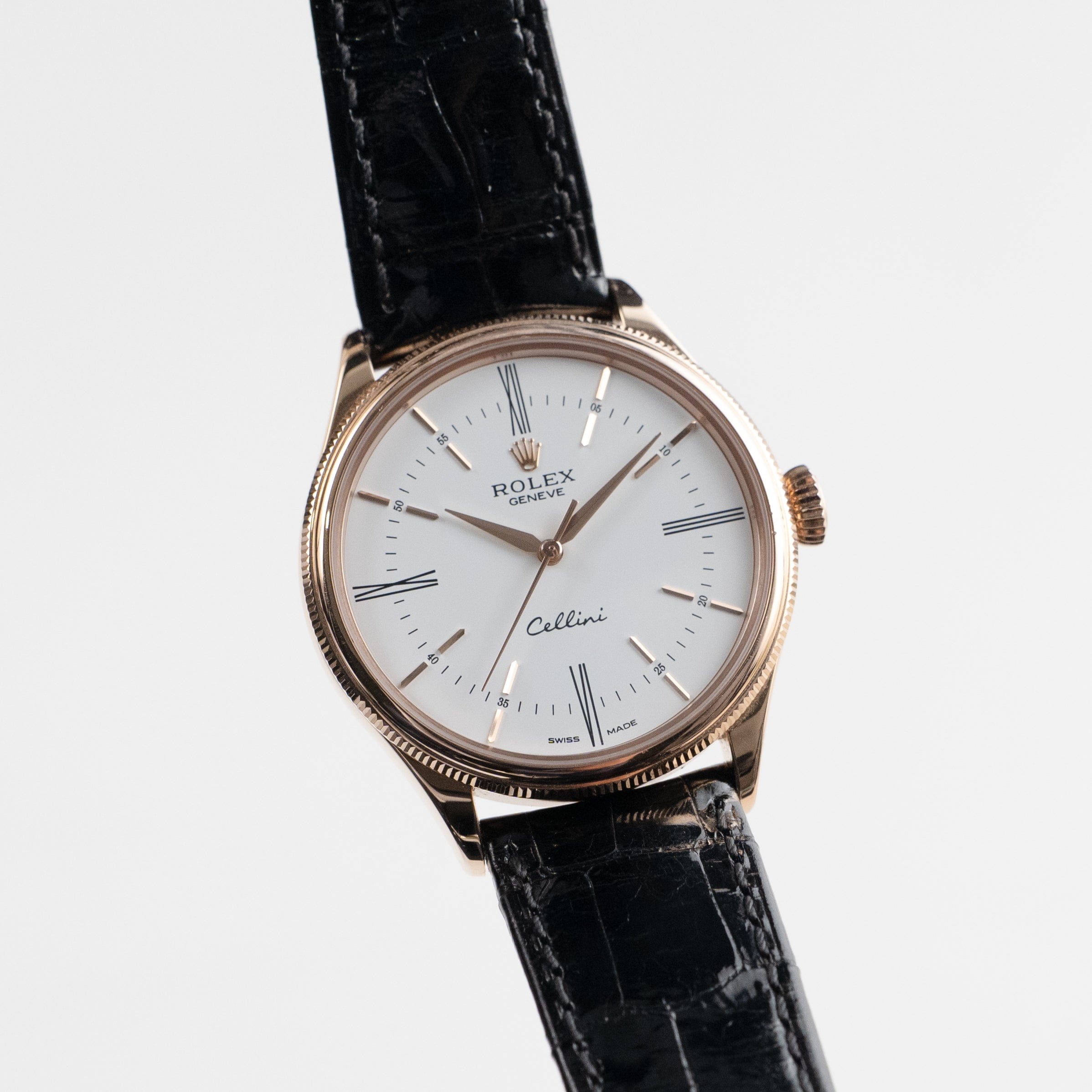 Rolex Cellini Time 50505-0021 Rose Gold White Dial