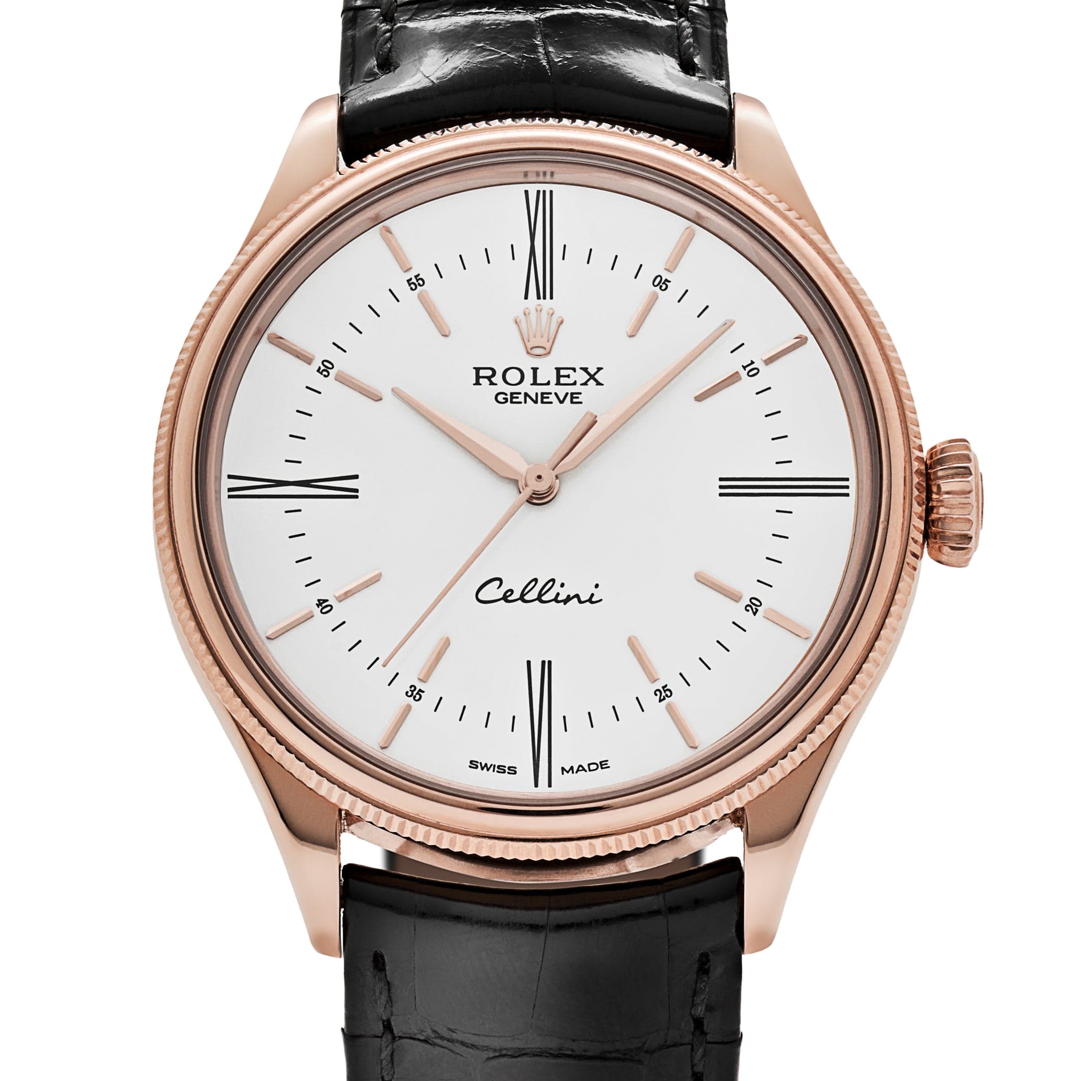 Rolex Cellini Time 50505-0021 Rose Gold White Dial
