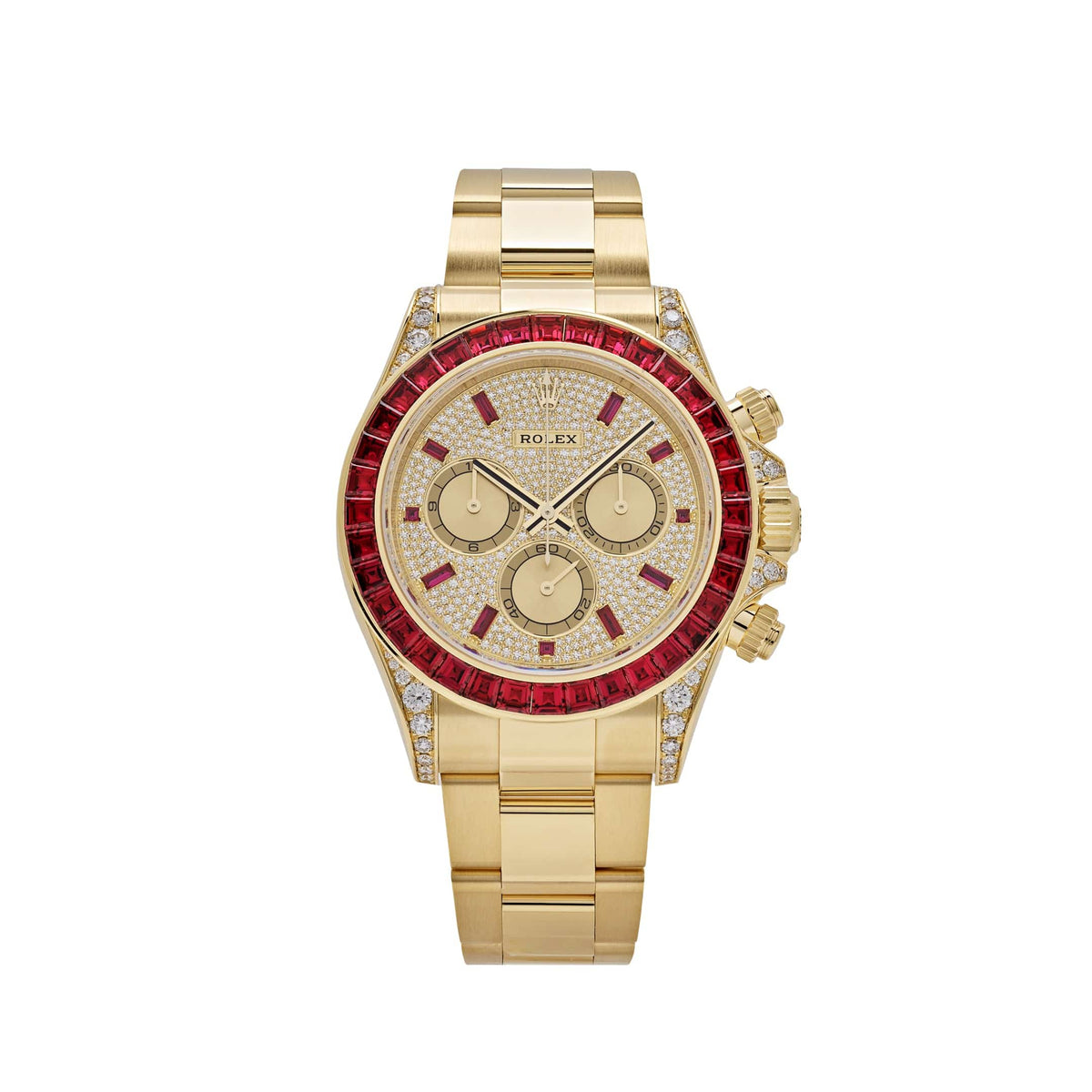 Rolex Daytona 126598TRU Yellow Gold Ruby Bezel Diamond Pave Dial ...