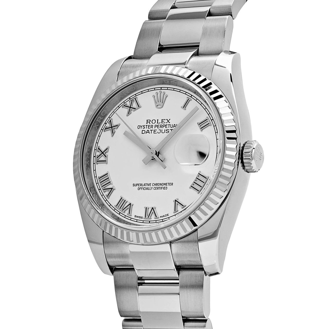 Rolex Datejust 116234  Stainless Steel and  White Gold White Dial (2018)