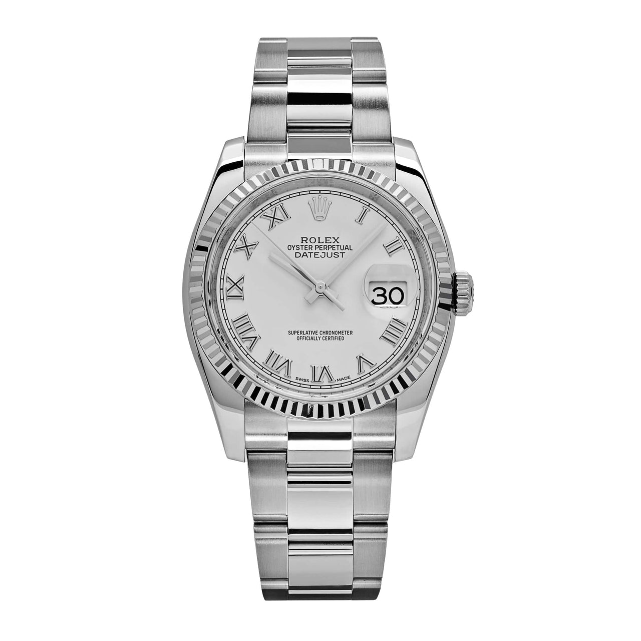 Rolex Datejust 116234  Stainless Steel and  White Gold White Dial (2018)