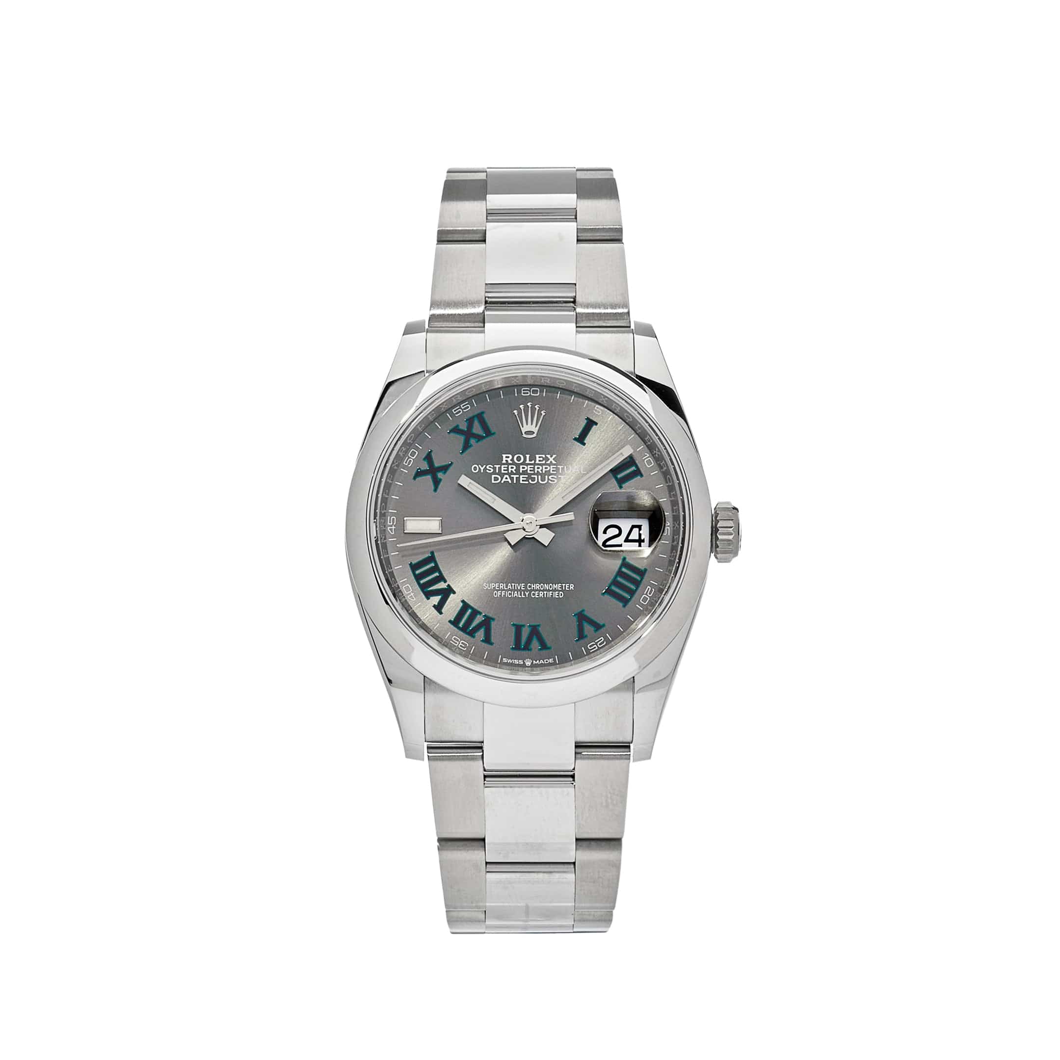 Luxury Watch Rolex Datejust 36 Stainless Steel Slate Wimbledon Dial 126200 Wrist Aficionado