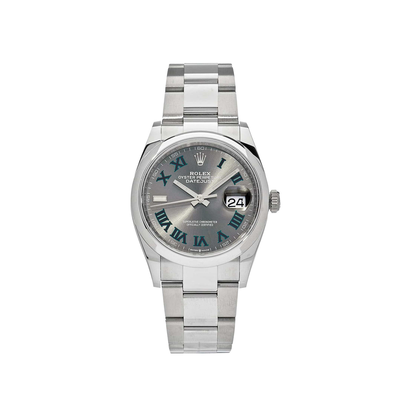 Luxury Watch Rolex Datejust 36 Stainless Steel Slate Wimbledon Dial ...
