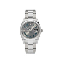 Thumbnail for Luxury Watch Rolex Datejust 36 Stainless Steel Slate Wimbledon Dial 126200 Wrist Aficionado