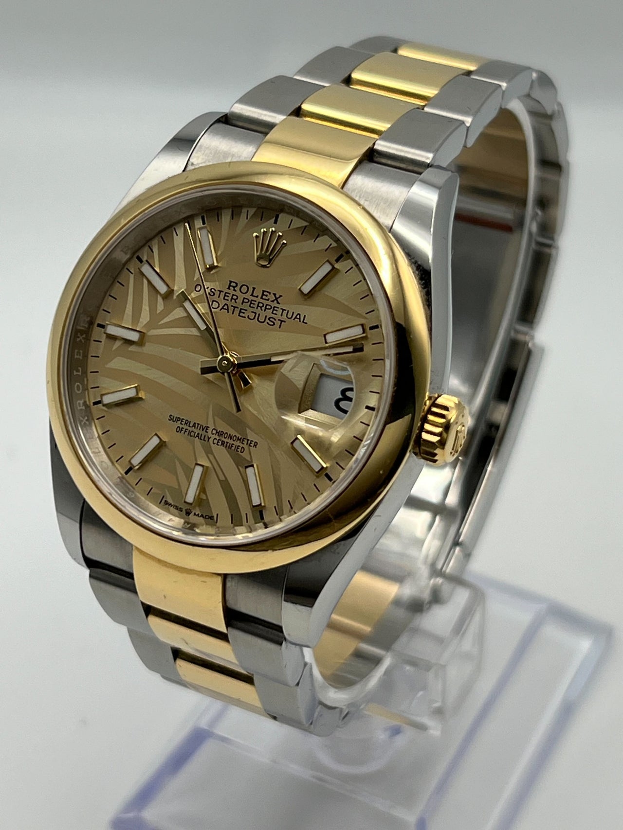 Rolex Datejust 126203 Two-Toned Yellow Gold Stainless Steel Palm Motif Dial (2022)