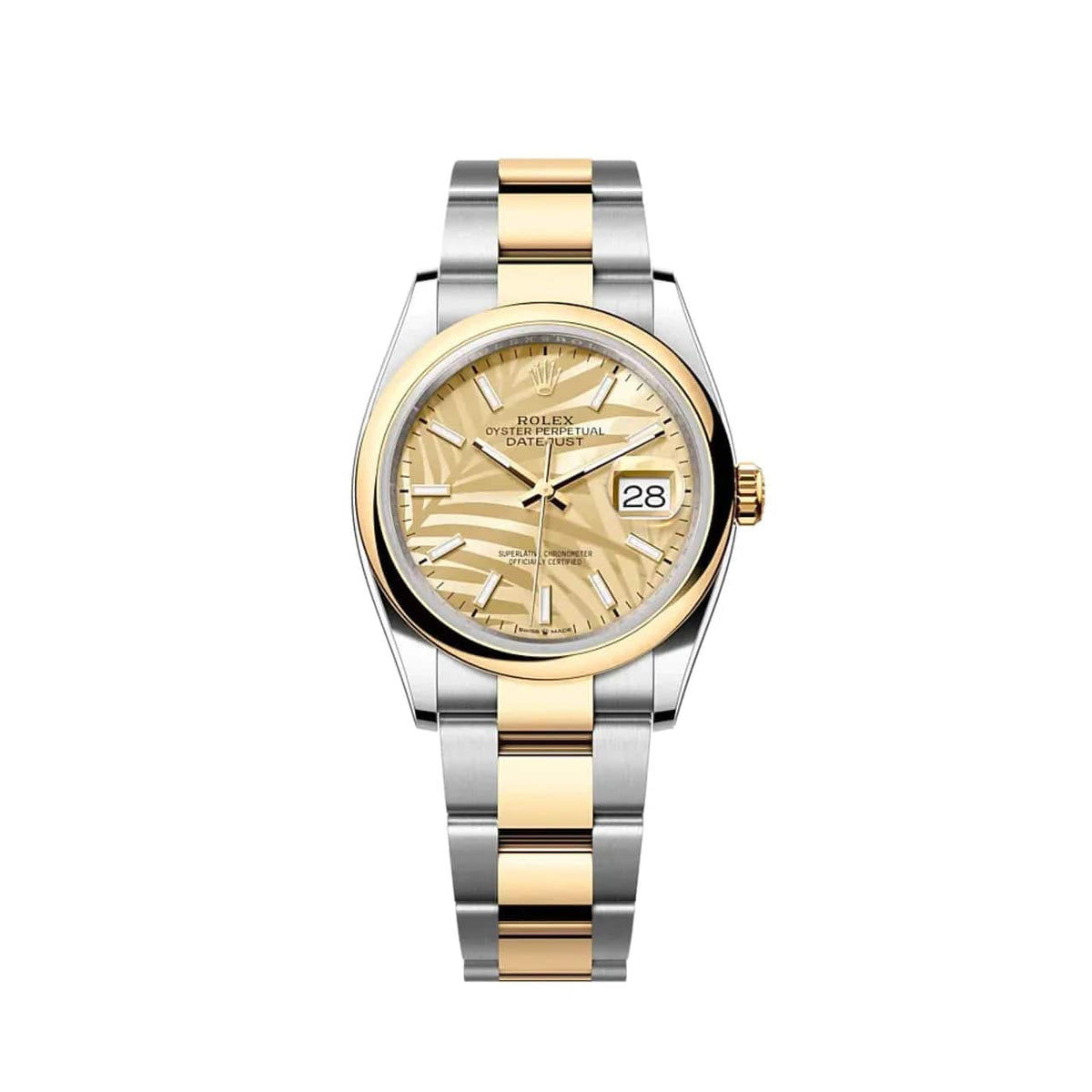 アート・デザイン・音楽 Design: Purpose, Form and Meaning Rolex Datejust 36 126203 Stainless Steel Yellow Gold Palm Motif