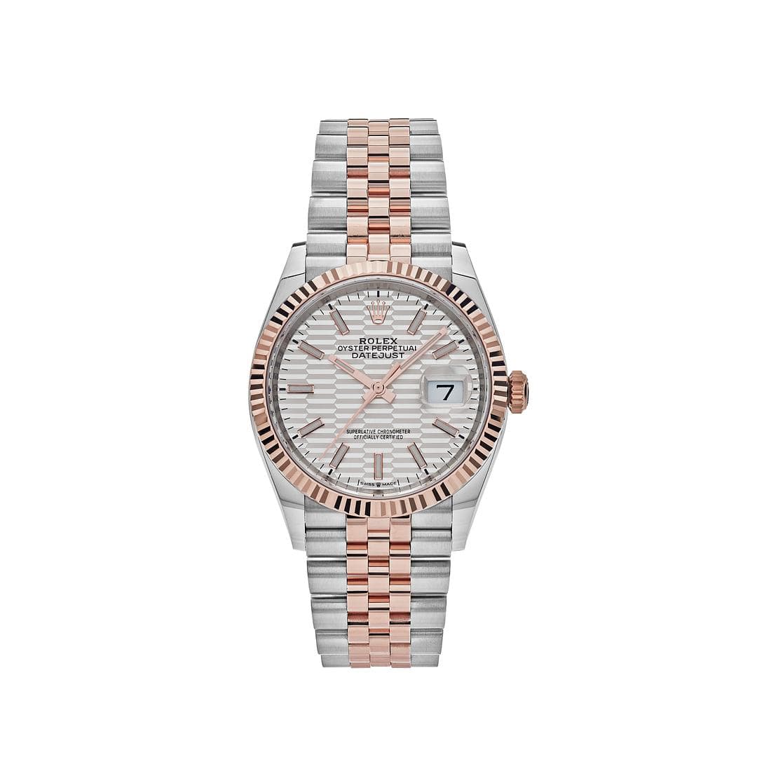 Rolex Datejust 126231 Rose Gold Stainless Steel Silver Fluted Motif Dial (2022)