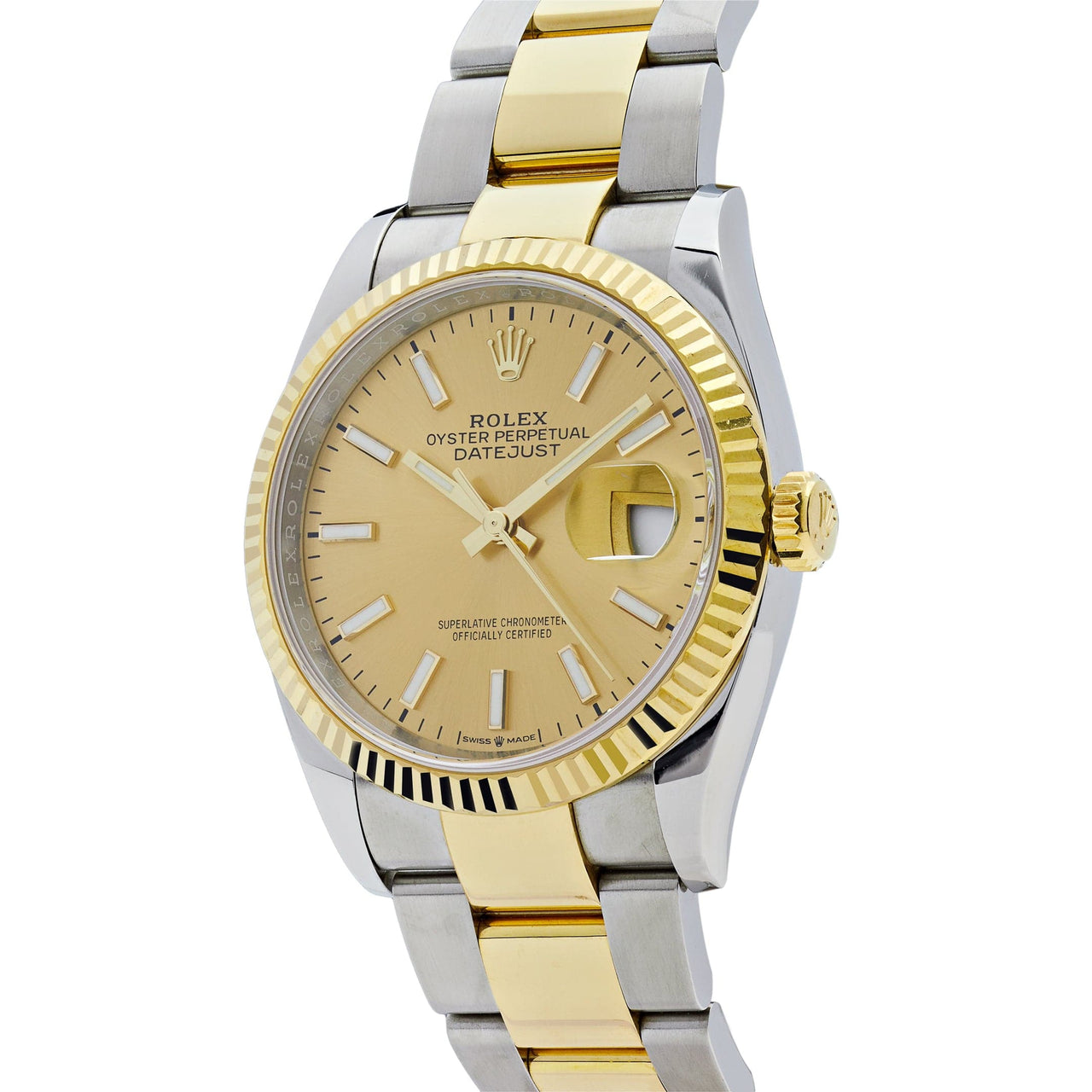 Rolex Datejust 36 Yellow Gold & Stainless Steel Champagne Dial 126233 Wrist Aficionado