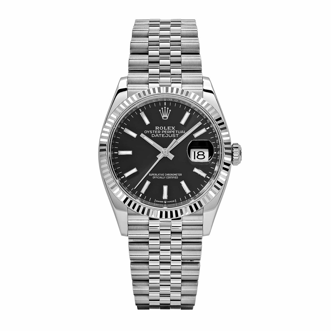 Rolex Datejust 126234 White Gold Stainless Steel Black Dial Jubilee (2022)