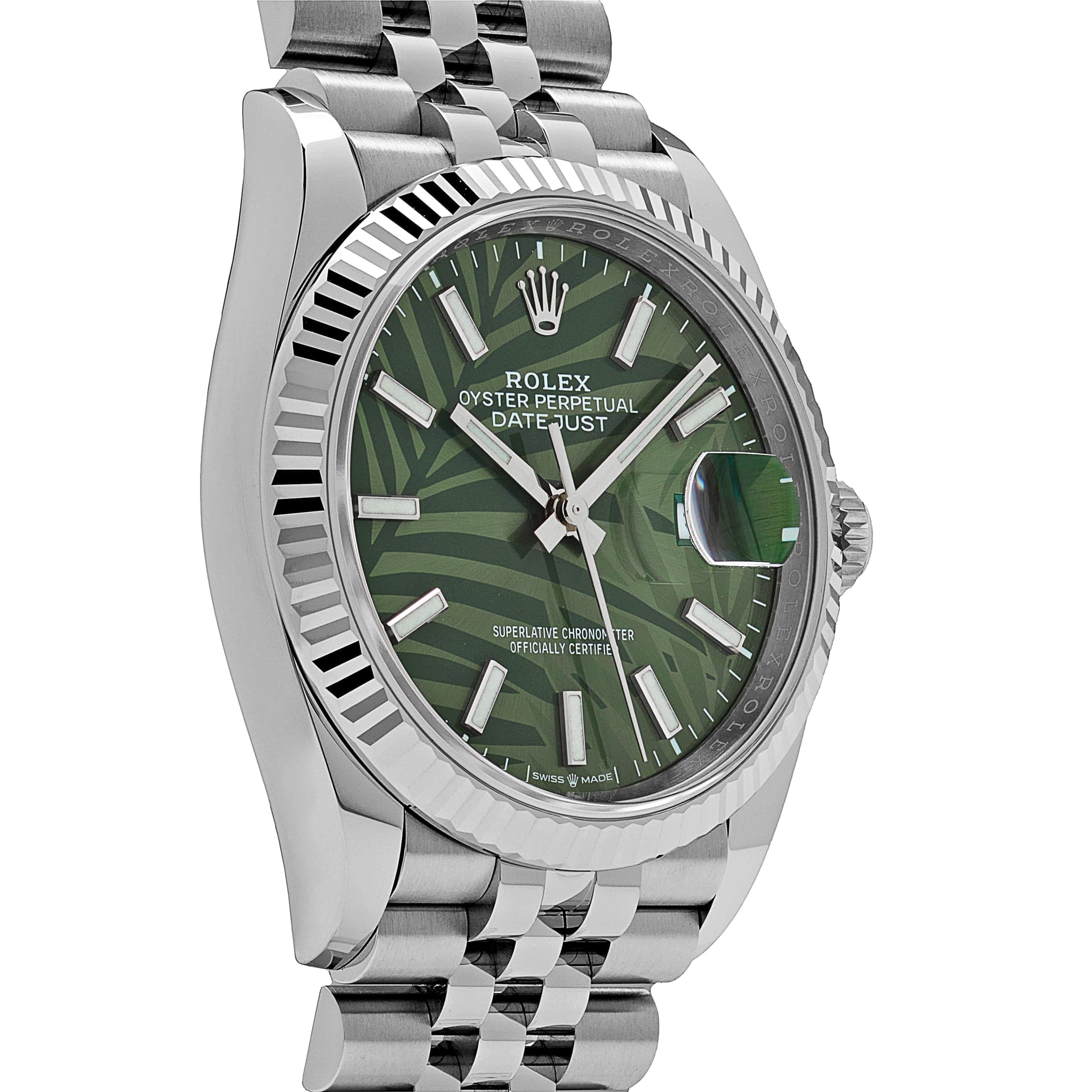 Rolex Datejust 36 126234 Stainless Steel Olive Green Palm Motif