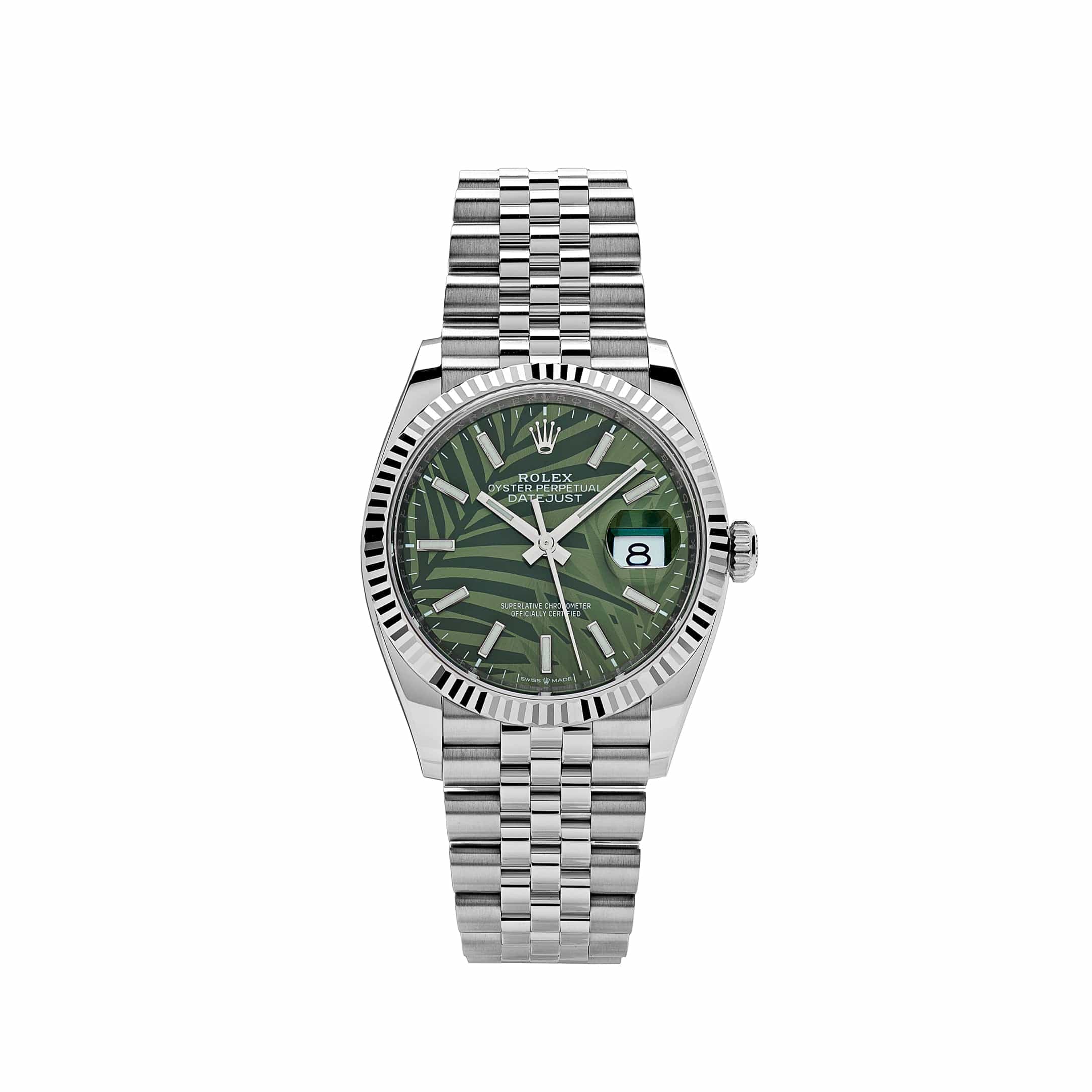 Rolex Datejust 36 126234 Stainless Steel Olive Green Palm Motif