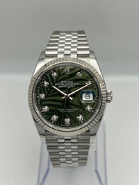 Thumbnail for Rolex Datejust 126234 White Gold Stainless Steel Palm Motif Diamond Dial Jubilee