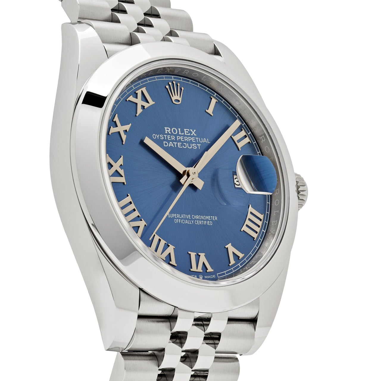 Rolex Datejust 126300 Stainless Steel Blue Roman Dial Jubilee (2024)