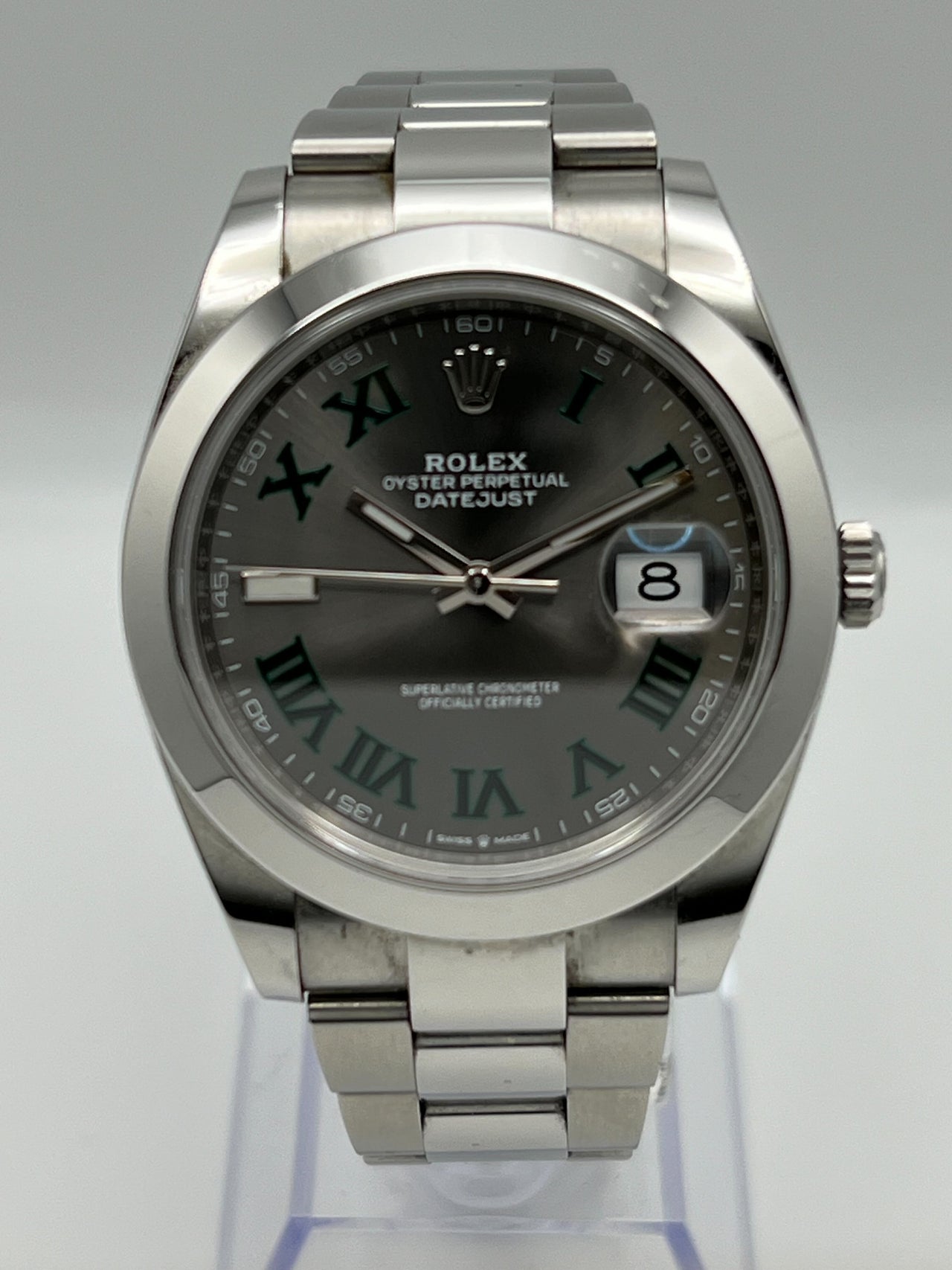 Rolex Datejust 126300 'Wimbledon' Stainless Steel Slate Dial (2021)