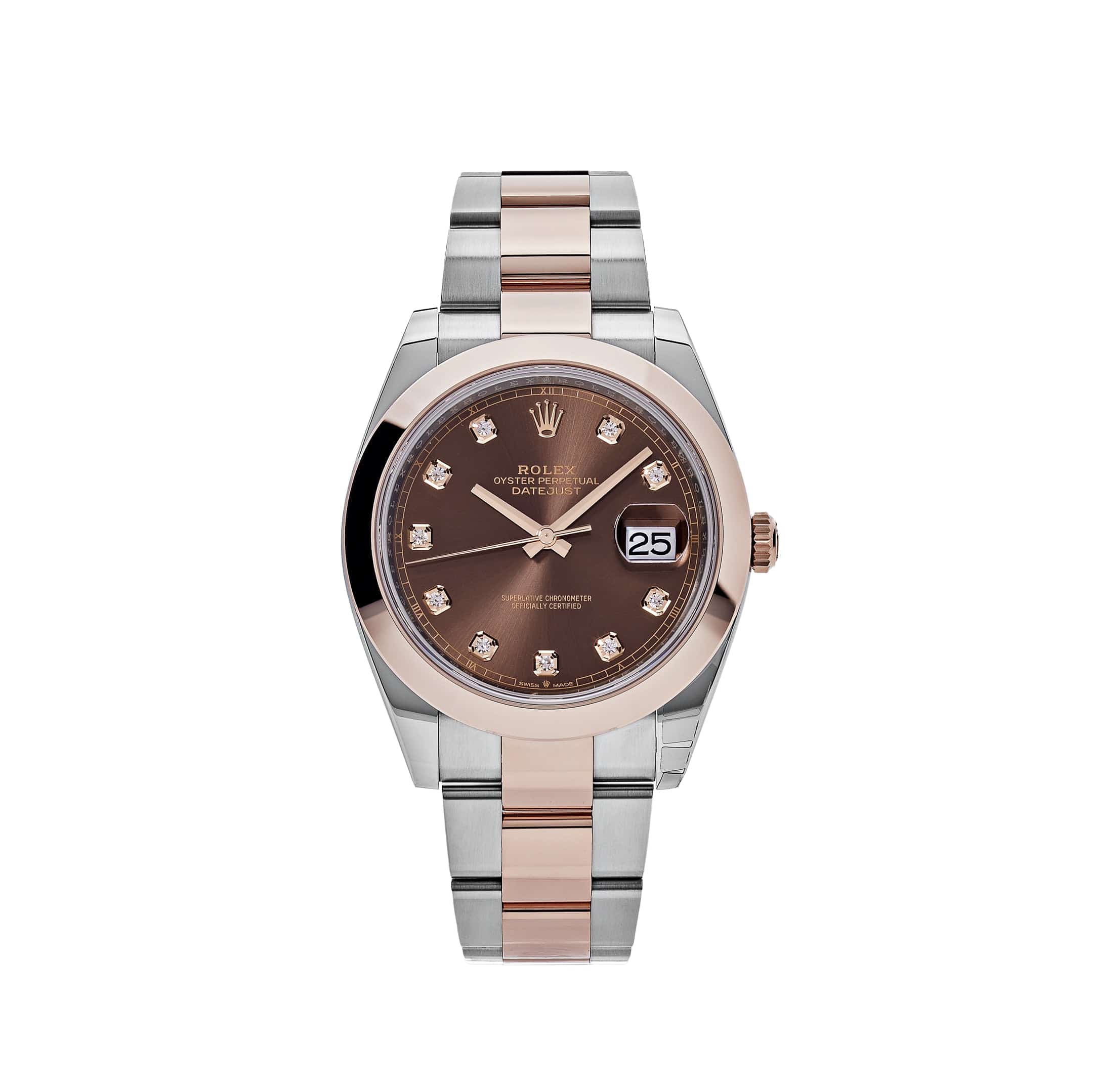 Rolex Datejust 41 126301 Rose Gold Stainless Steel Chocolate