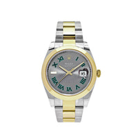 Thumbnail for Luxury Watch Rolex Datejust 41 Yellow Gold & Steel Wimbledon Dial 126303 Wrist Aficionado