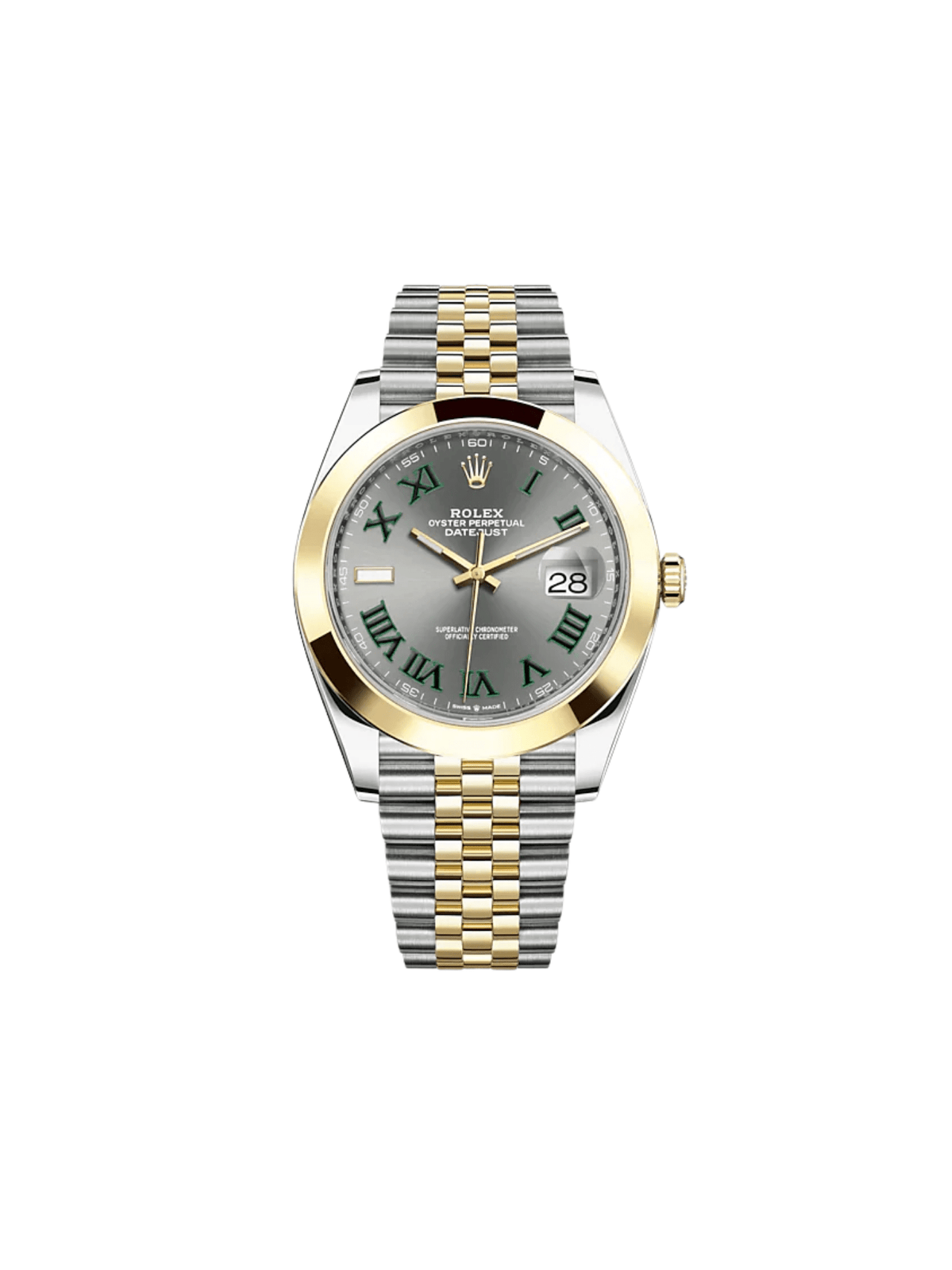 Luxury Watch Rolex Datejust 41 Yellow Gold & Steel Slate 'Wimbledon' Dial Jubilee 126303 Wrist Aficionado