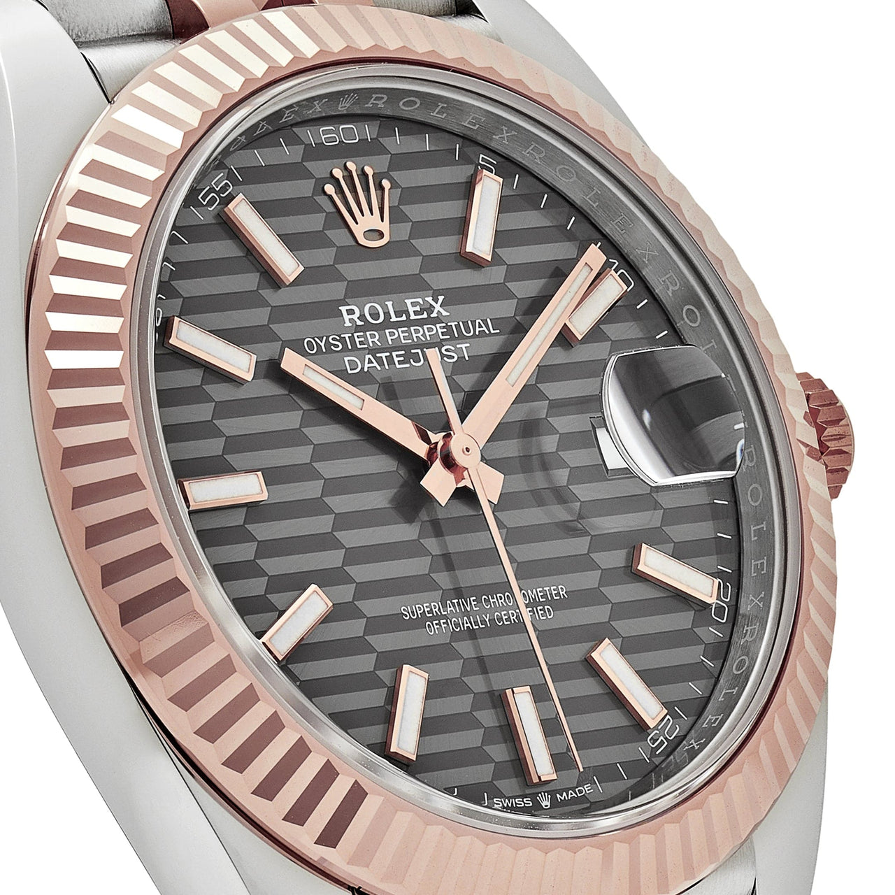 Rolex Datejust 126331 Rose Gold Stainless Steel Rhodium Slate Fluted Motif Dial Jubilee (2023)