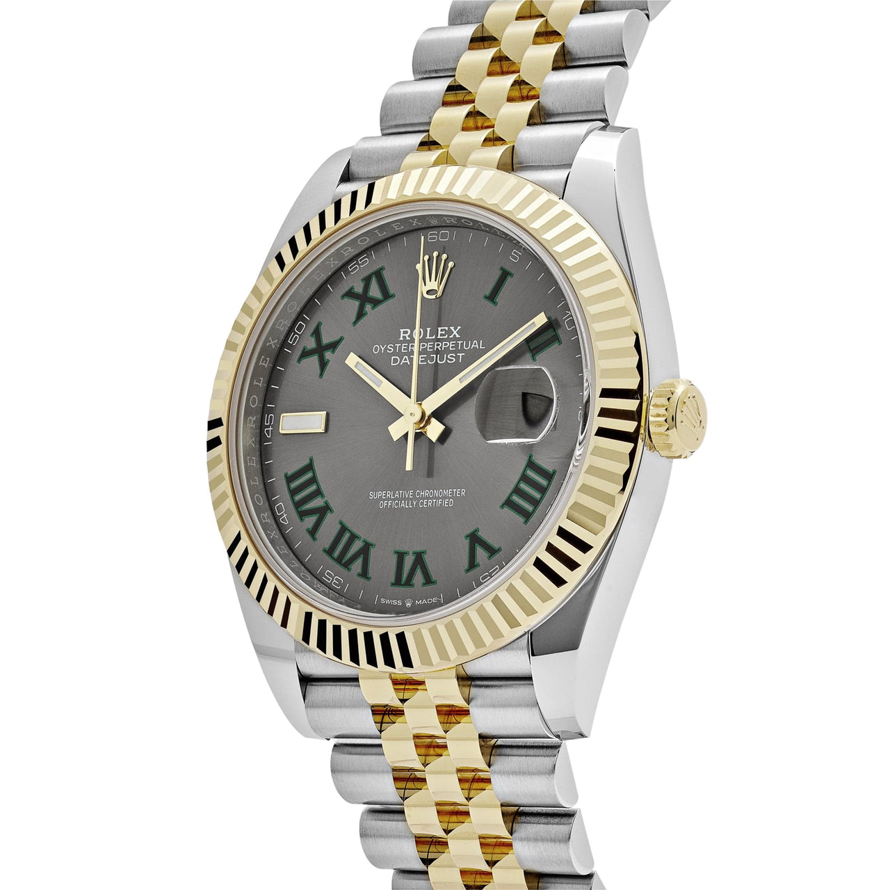 Rolex Datejust 126333 Wimbledon Yellow Gold / Stainless Steel Slate Dial Jubilee