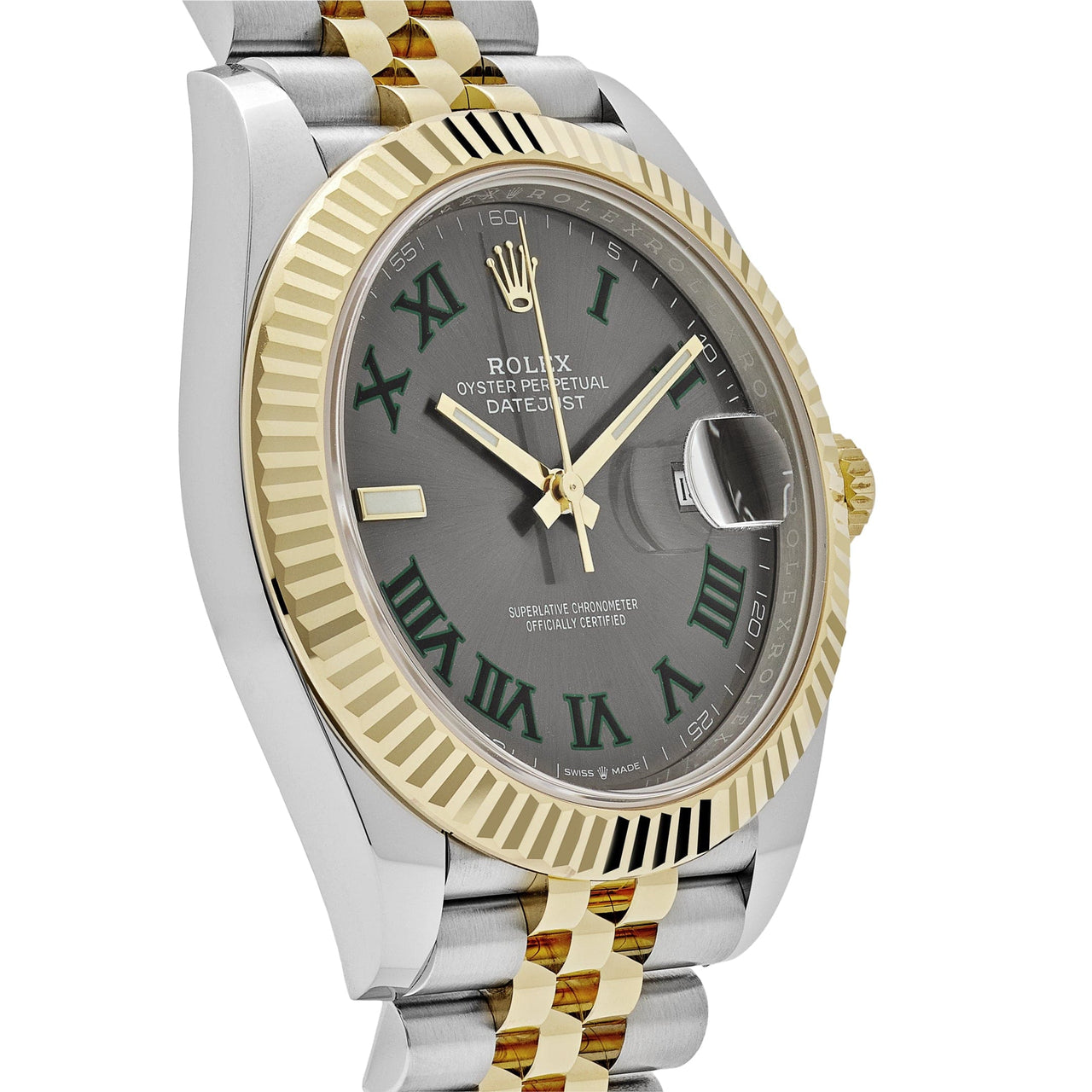 Rolex Datejust 126333 Wimbledon Yellow Gold / Stainless Steel Slate Dial Jubilee