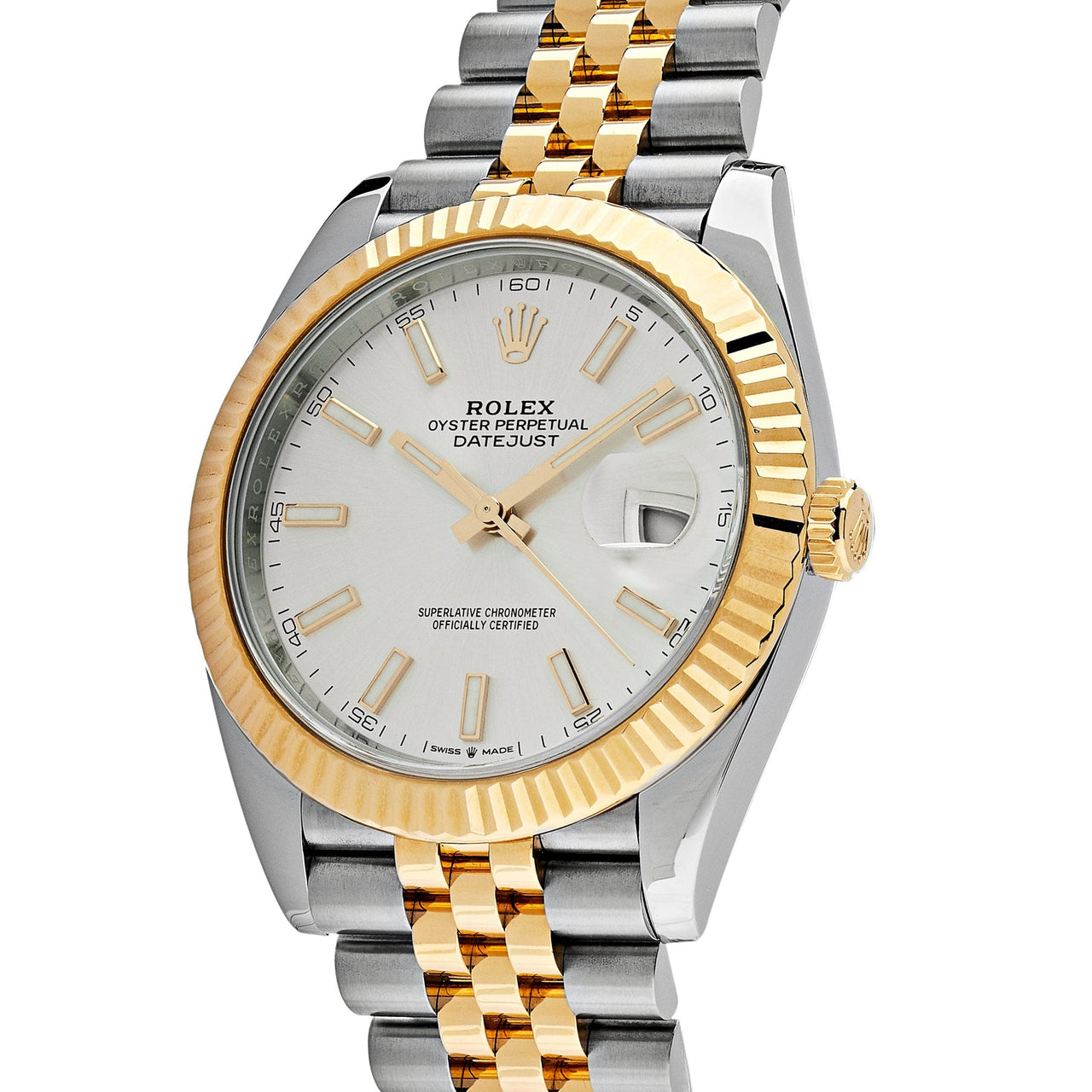 Luxury Watch Rolex Datejust 41 Yellow Gold & Steel Silver Dial Jubilee 126333 (2022) Wrist Aficionado