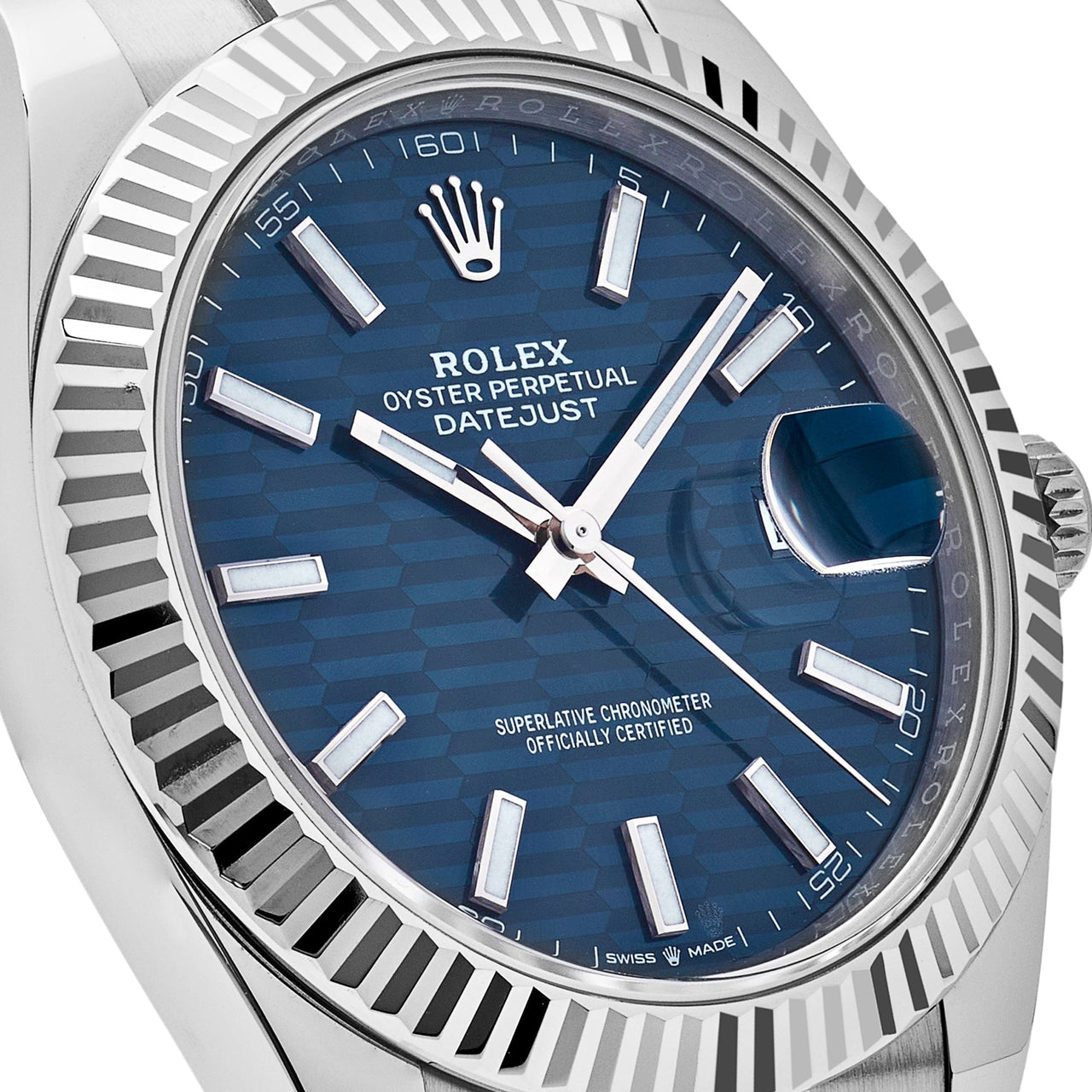 Rolex Datejust 126334 Stainless Steel and White Gold Fluted Motif Blue Dial Oyster (2023)