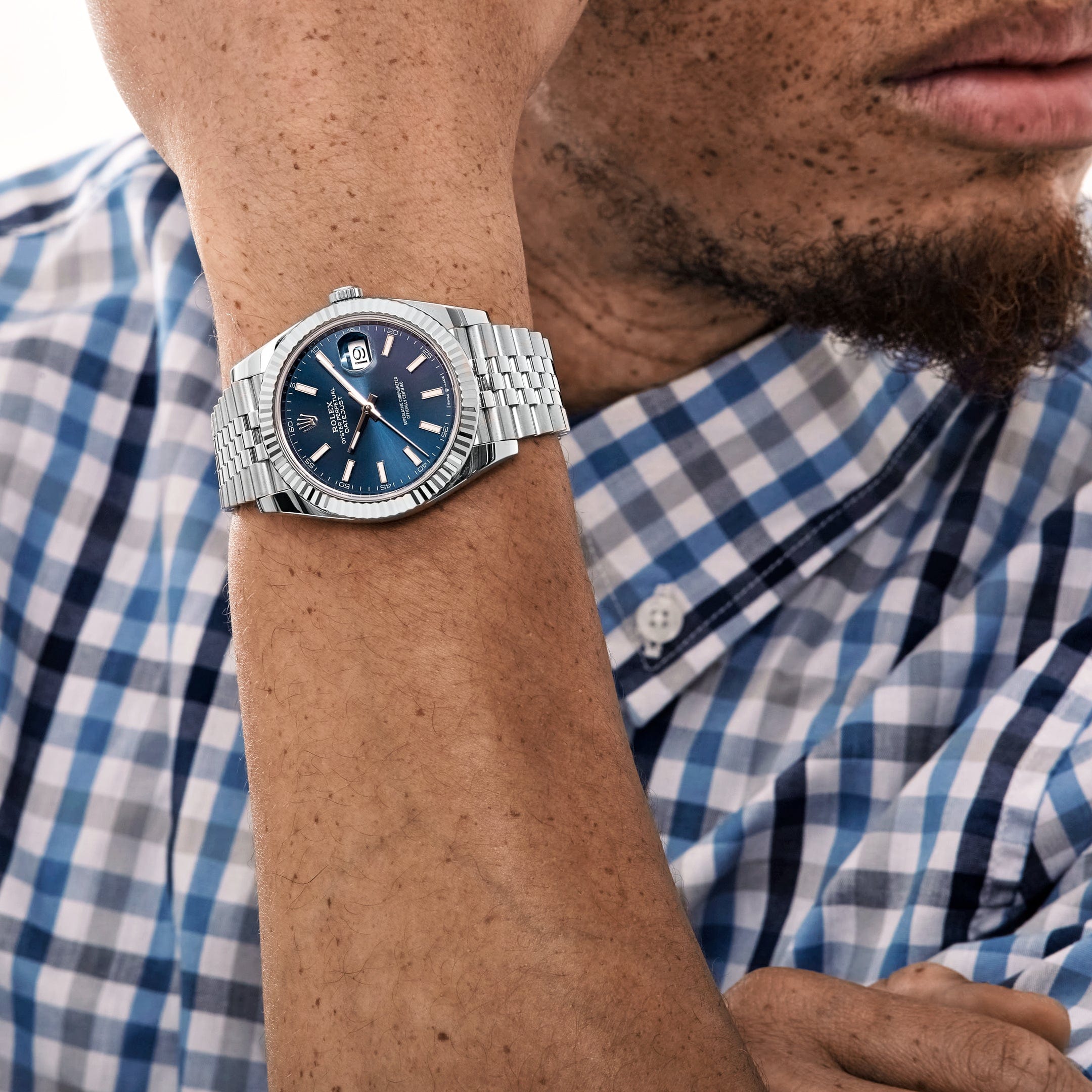 Hand Rolex Datejust 41 Blue Dial Jubilee Rolex Datejust 41 126334