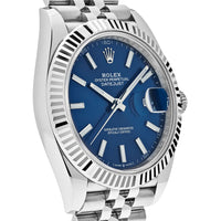 Thumbnail for Luxury Watch Rolex Datejust 41 Steel Blue Stick Dial Jubilee 126334 Wrist Aficionado