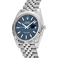 Thumbnail for Rolex Datejust Blue Fluted Motif Dial Stainless Steel 126334 Wrist Aficionado