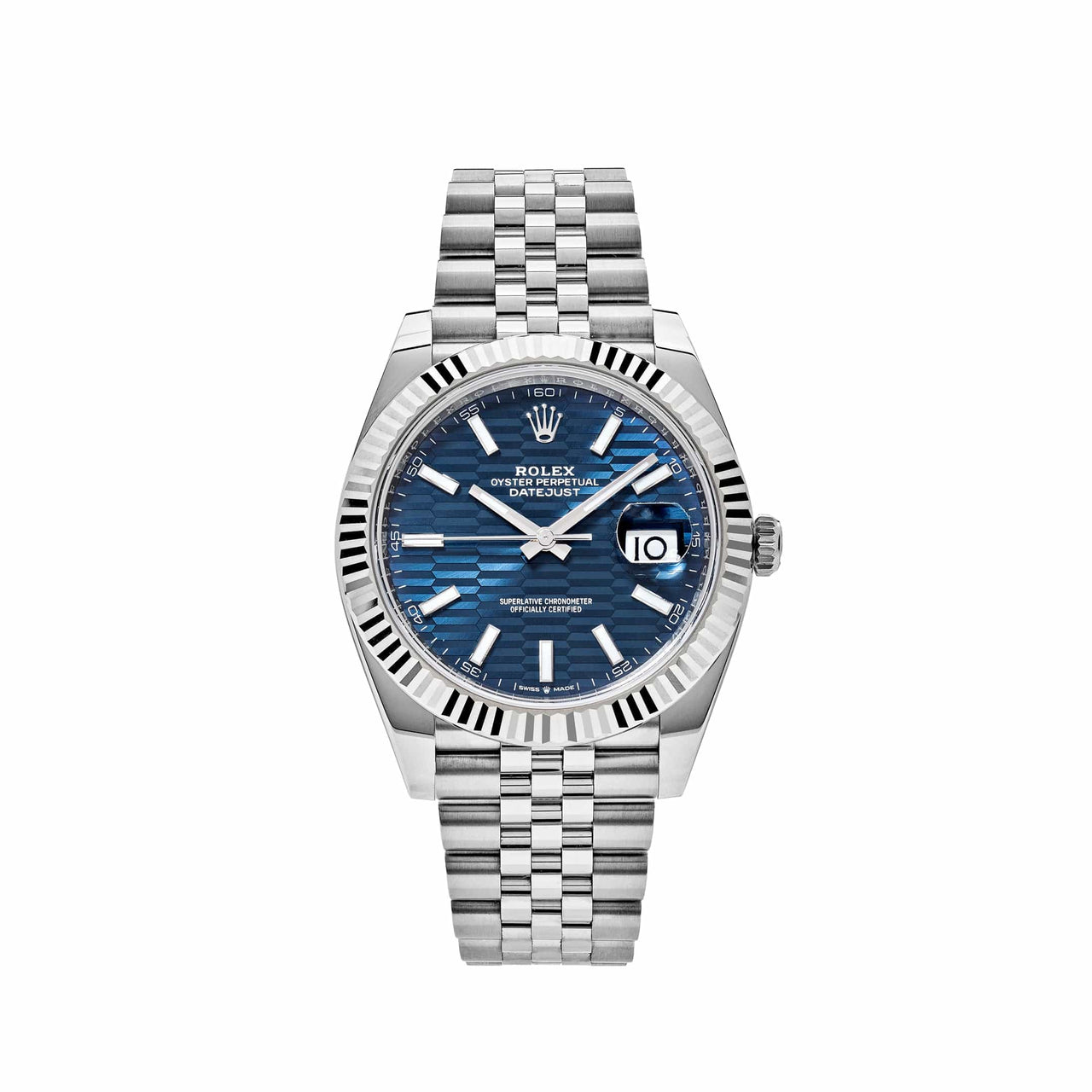 Rolex Datejust Blue Fluted Motif Dial Stainless Steel 126334 Wrist Aficionado