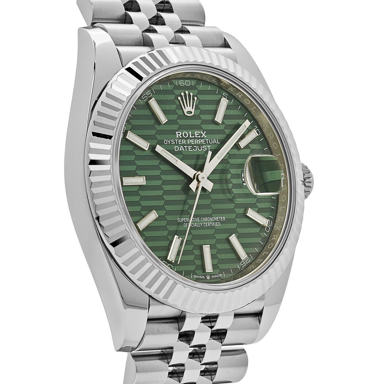 Rolex Datejust 126334 Stainless Steel Fluted Motif Green Dial Jubilee (2022)