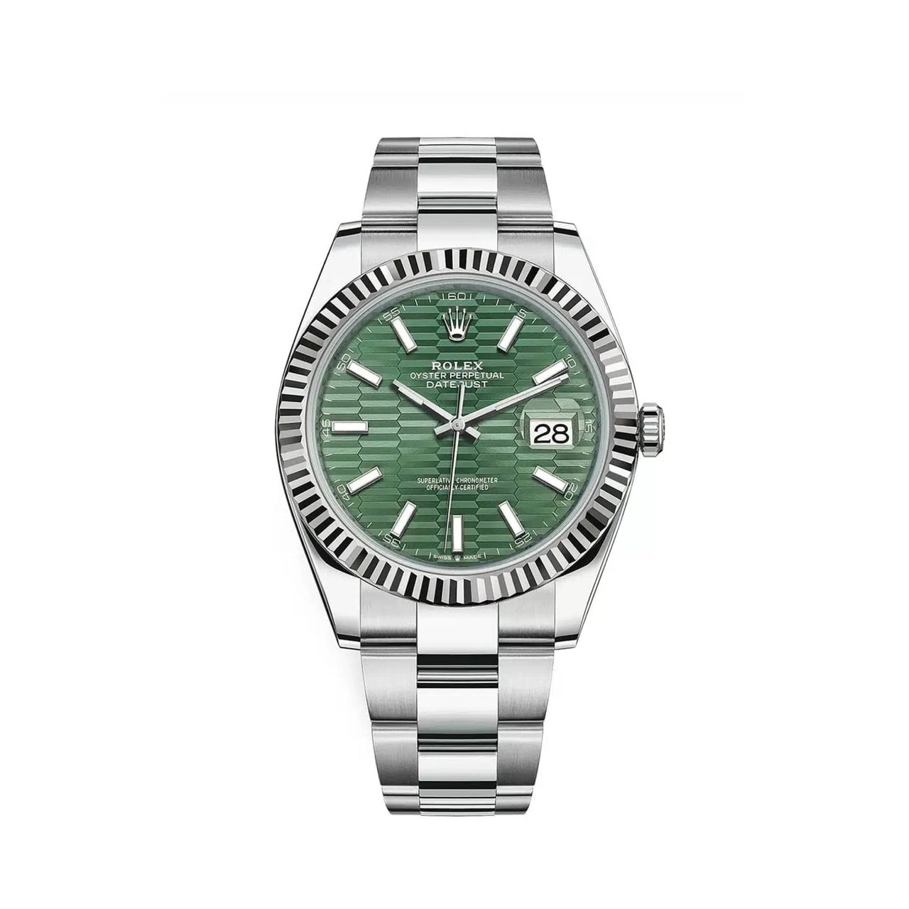 Rolex Datejust 126334 Stainless Steel Green Motif Dial Oyster