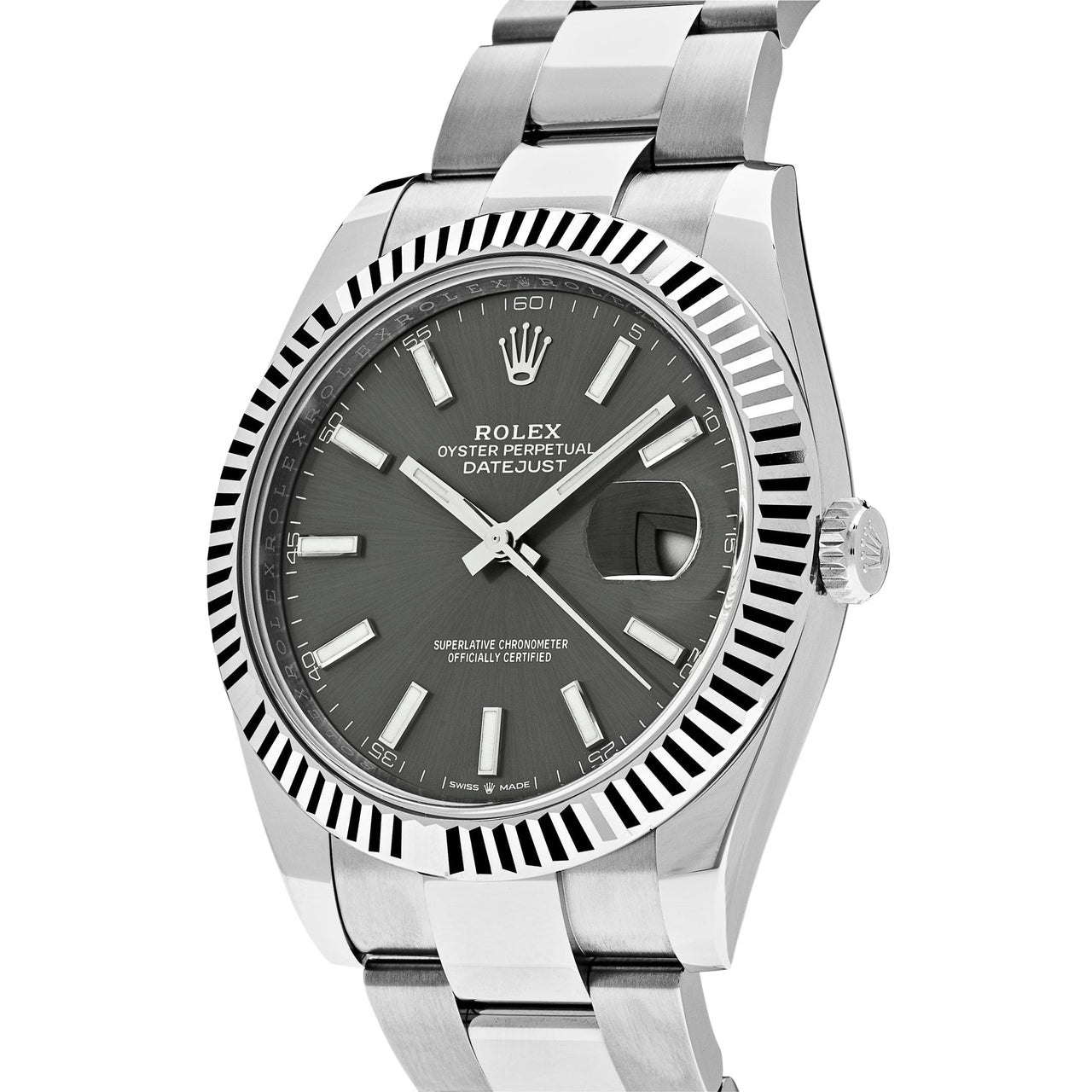 Luxury Watches Rolex Datejust 41 Stainless Steel Slate Rhodium Dial 126334 Wrist Aficionado