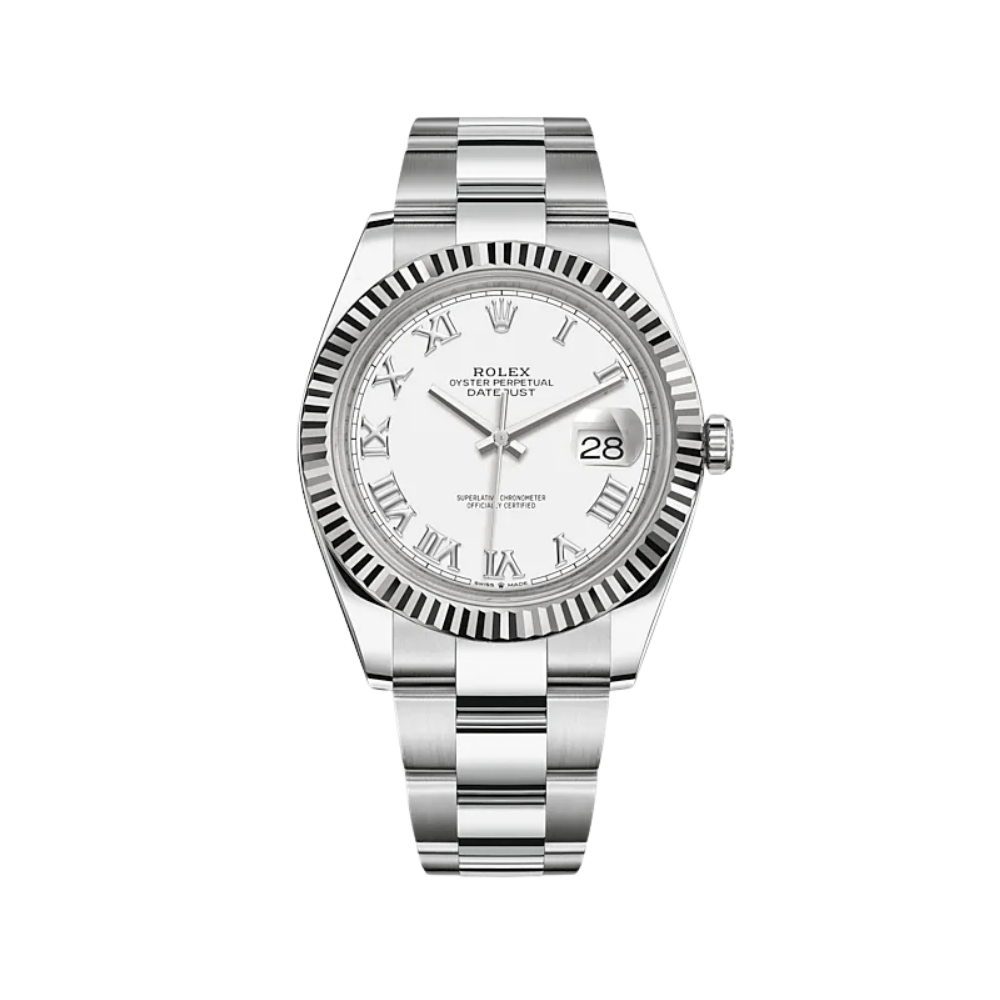 Luxury Watch Rolex Datejust 41 White Gold & Stainless Steel White Dial 126334 Wrist Aficionado