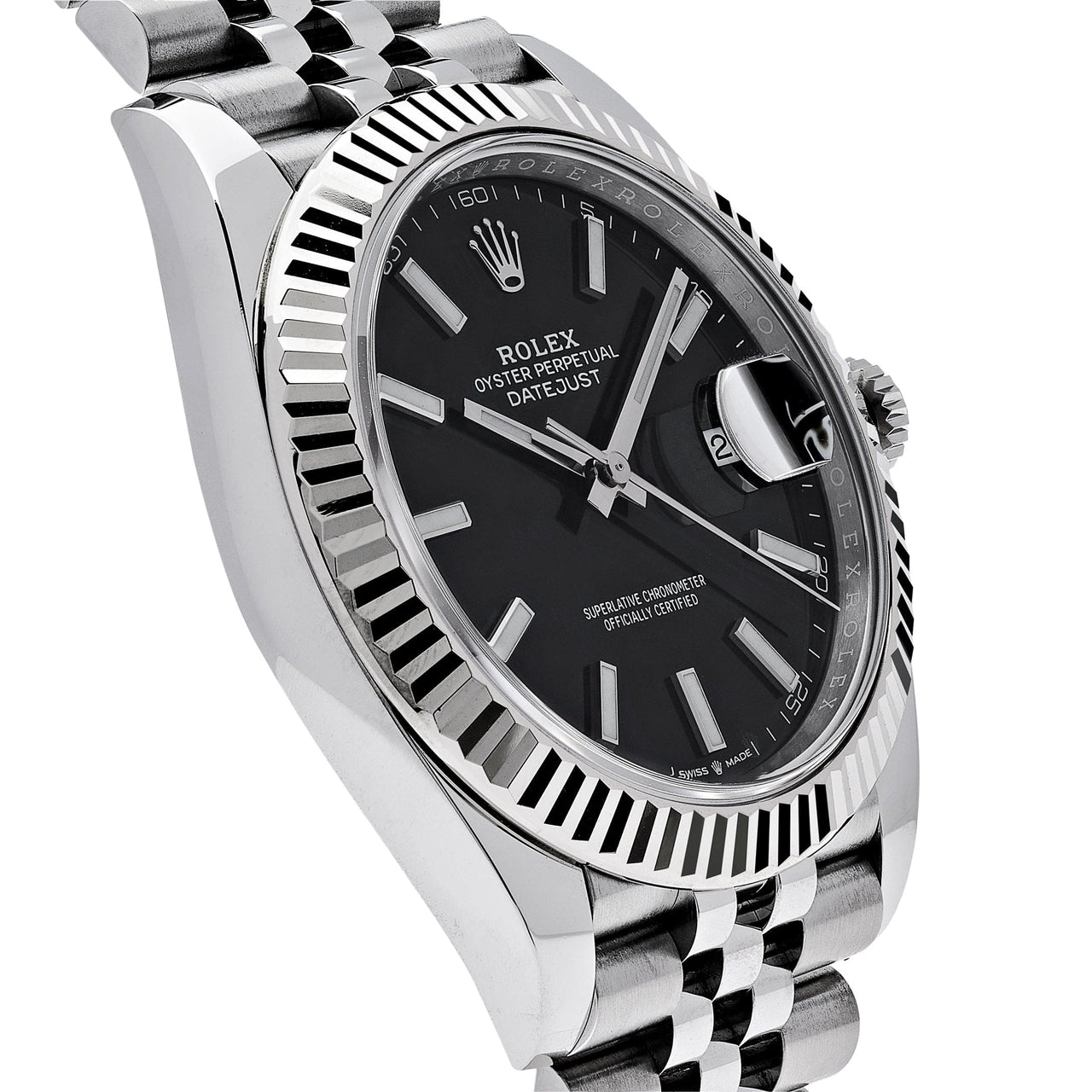Luxury Watch Rolex Datejust 41 Steel & White Gold Black Dial Jubilee 126334 Wrist Aficionado