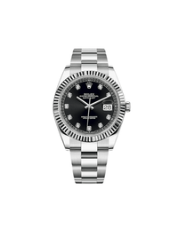Thumbnail for Luxury Watch Rolex Datejust 41 Stainless Steel & White Gold Black Diamond Dial 126334 Wrist Aficionado