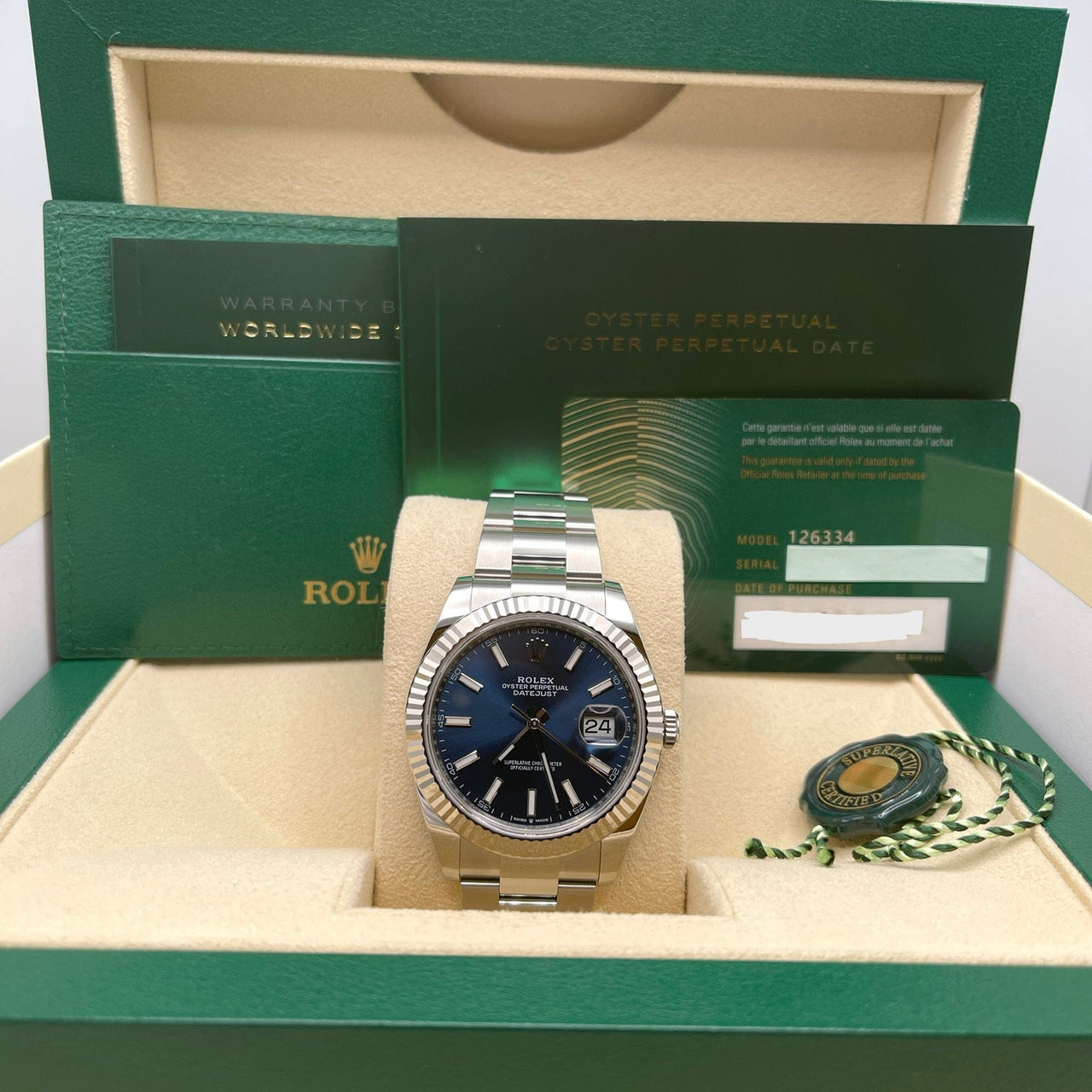 Luxury Watch Rolex Datejust 41 White Gold & Stainless Steel Blue Dial 126334 Wrist Aficionado