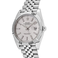 Thumbnail for Luxury Watch Rolex Datejust 41mm White Gold/ Steel Jubilee Silver Dial 126334 Wrist Aficionado