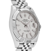 Thumbnail for Luxury Watch Rolex Datejust 41mm White Gold/ Steel Jubilee Silver Dial 126334 Wrist Aficionado