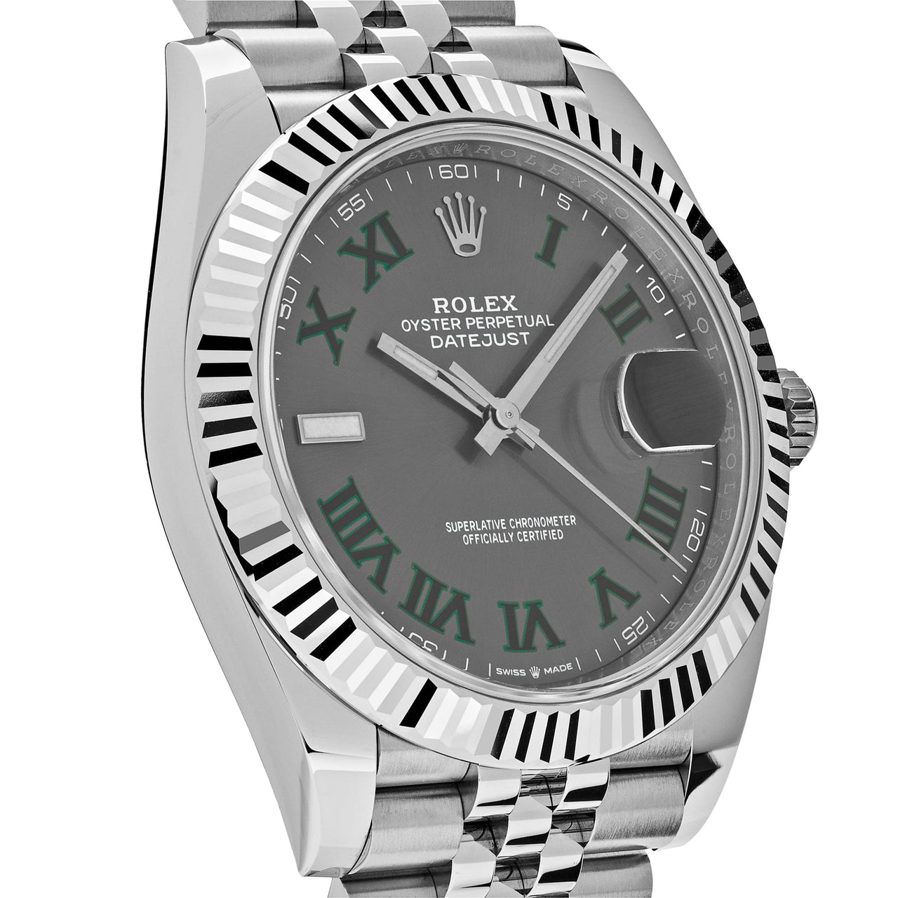 Luxury Watch Rolex Datejust 41 Stainless Steel Slate 'Wimbledon' Dial 126334 Wrist Aficionado